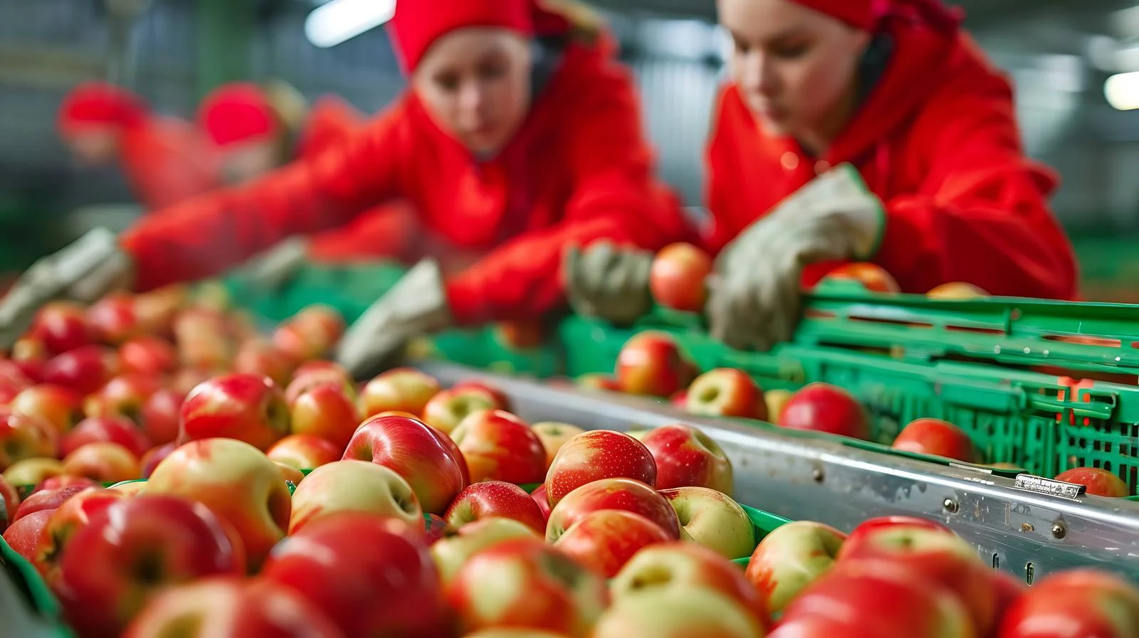 Female Apple Factory Workers — free download from Dotvec