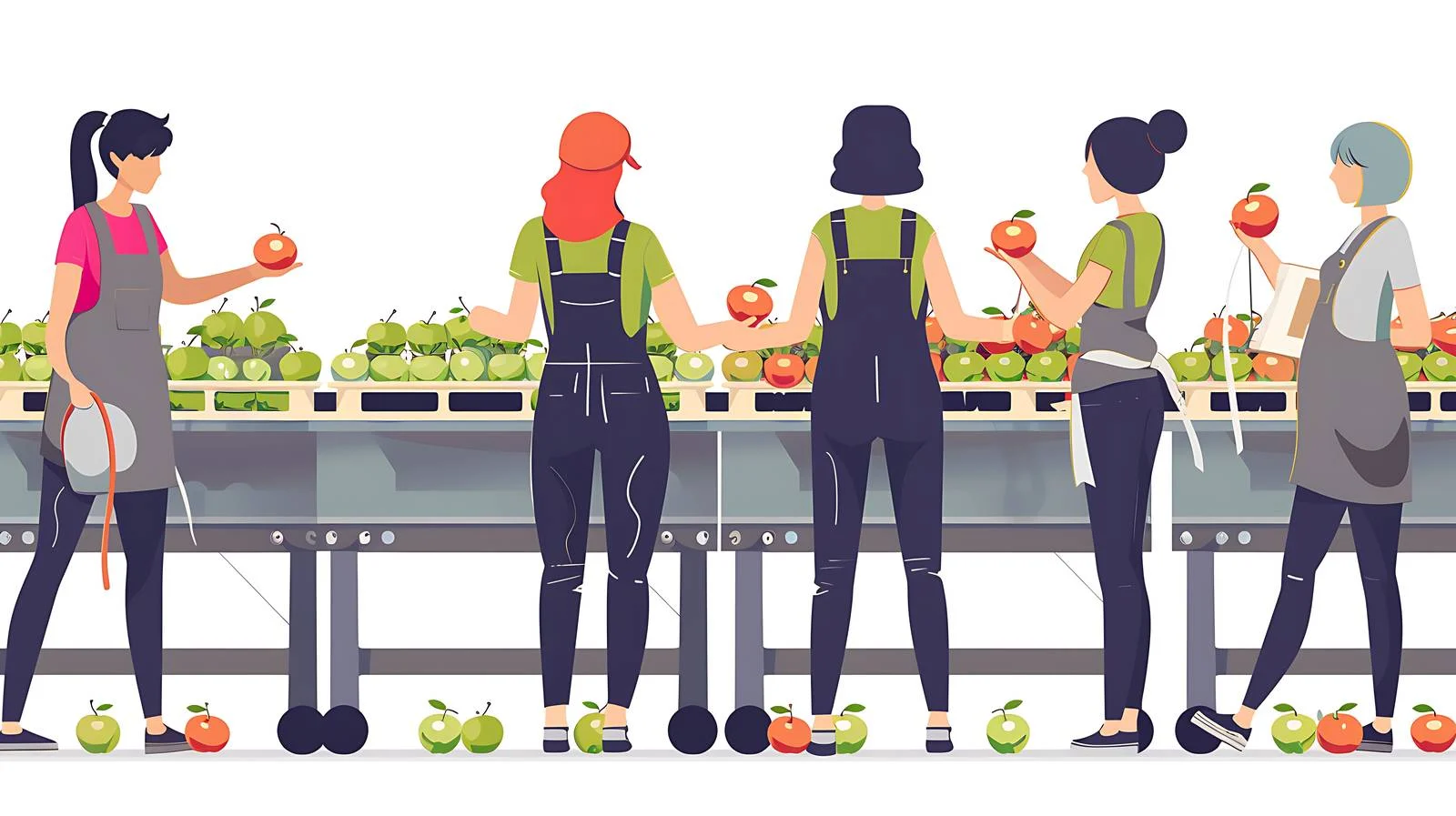 Apple Factory Women Workers — free download from Dotvec