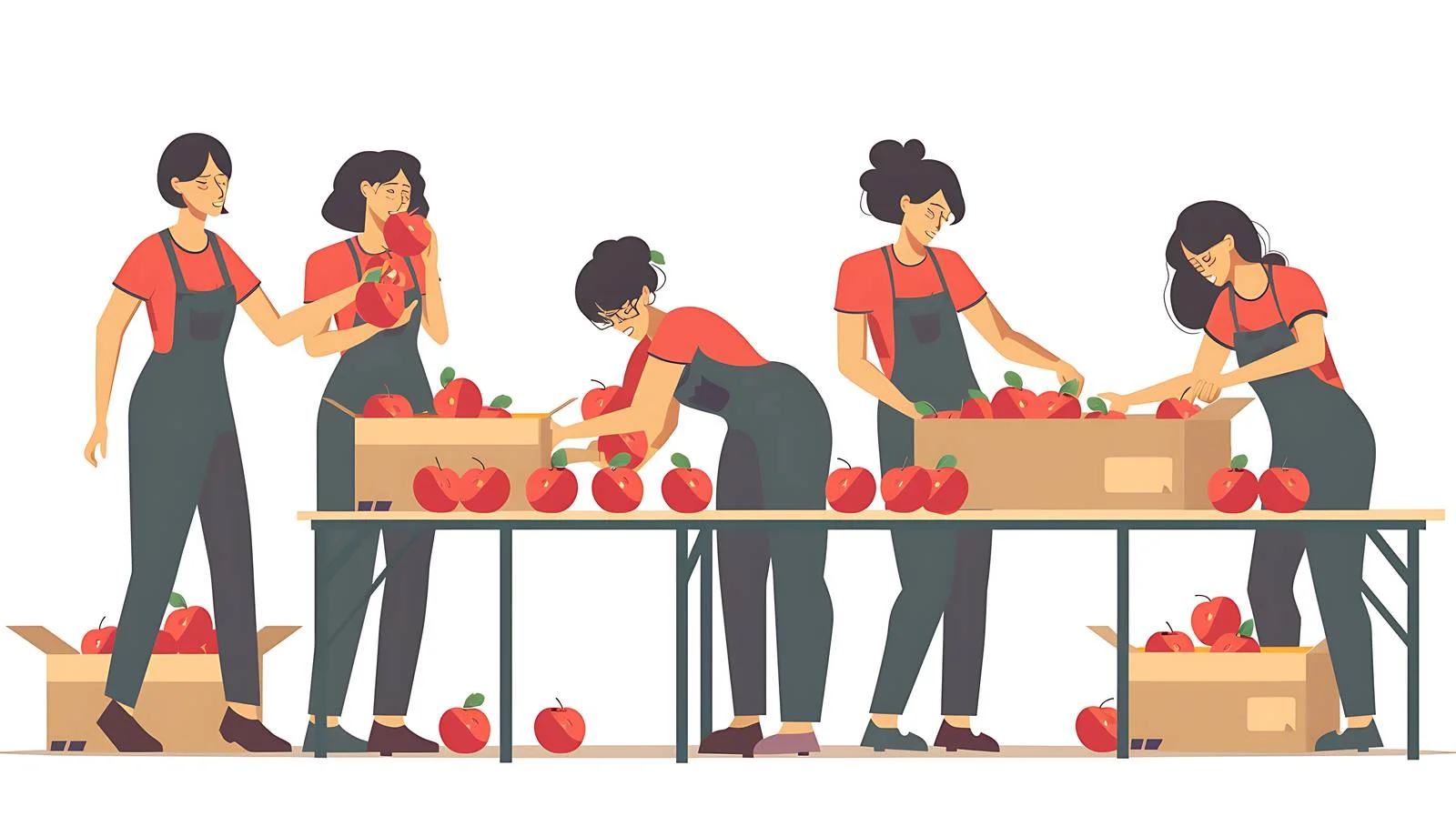 Women Working in Apple Factory — free download from Dotvec