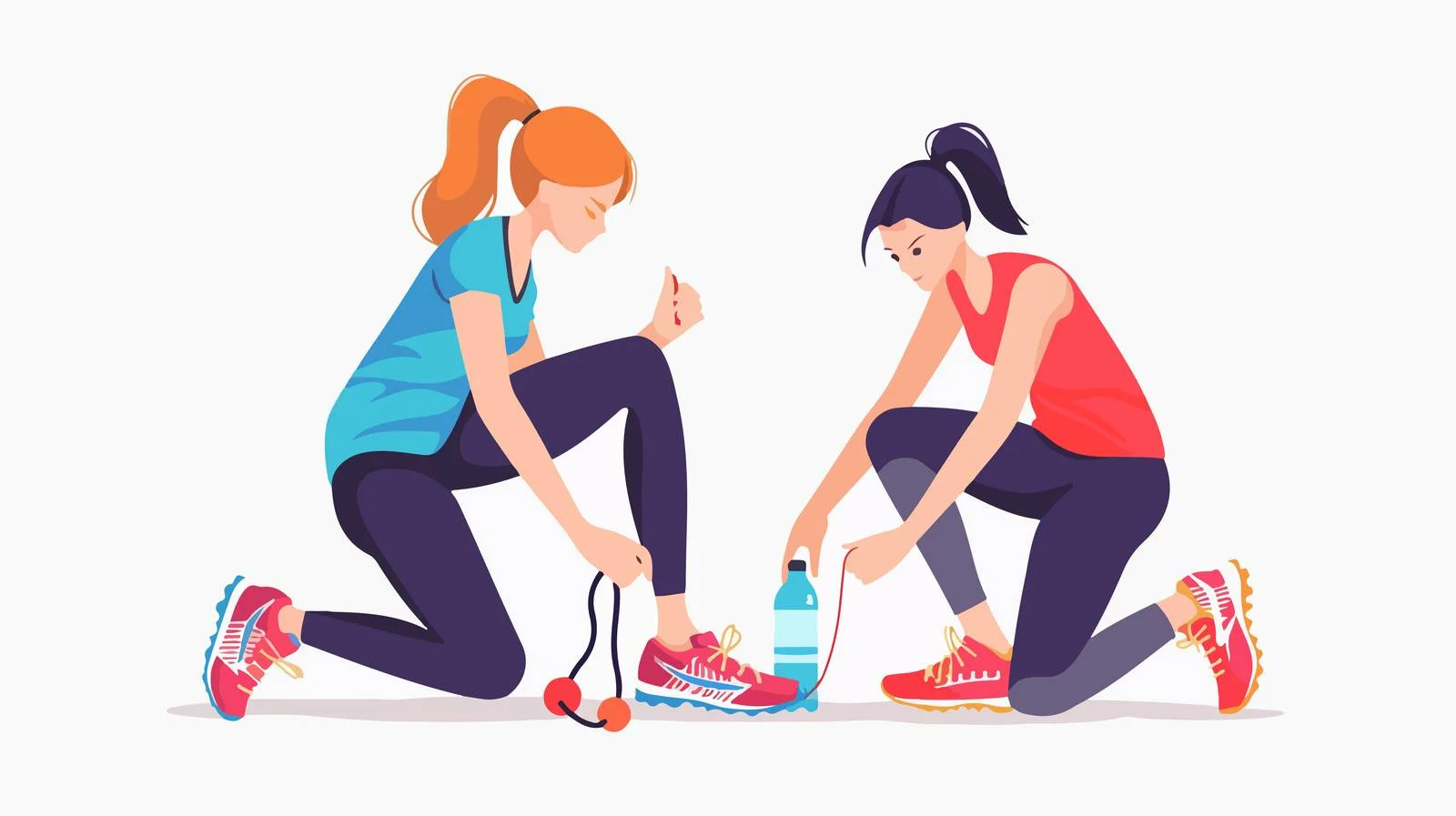Women Preparing in Gym with Water Bottle — free download from Dotvec