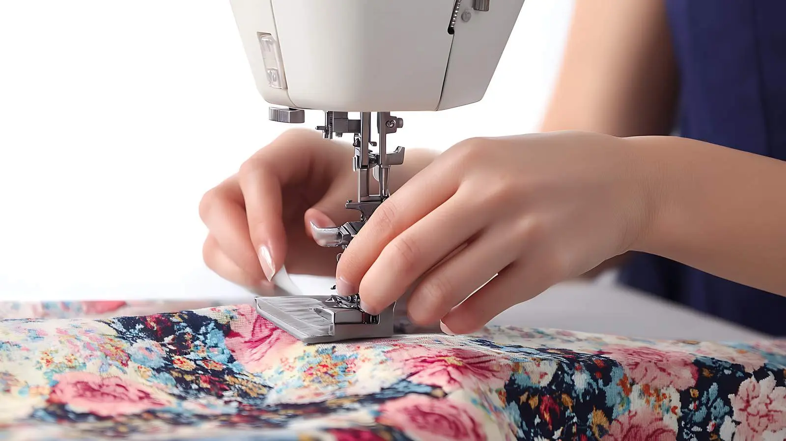Women Sewing on Machine Isolated on White Background — free download from Dotvec