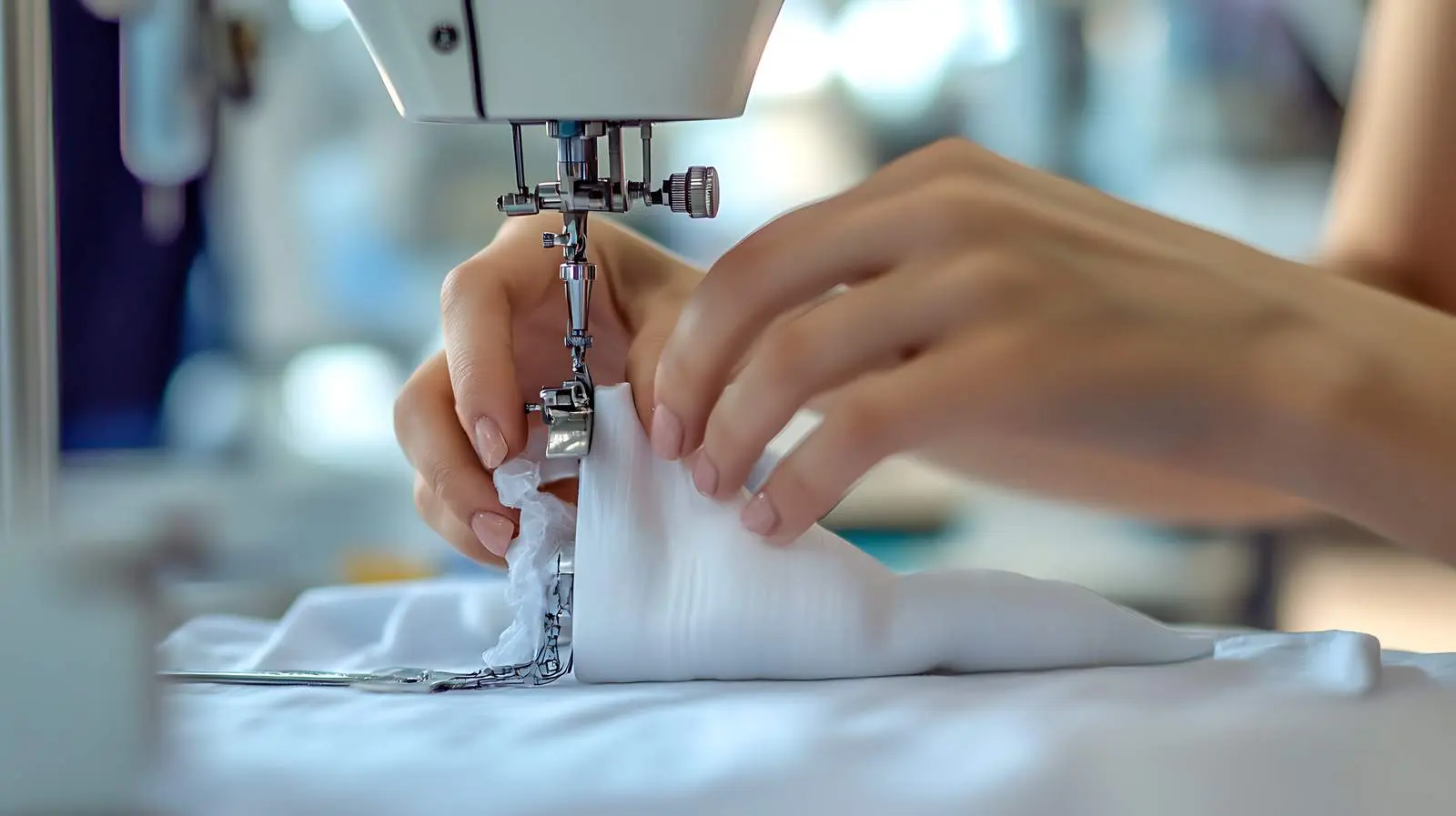 Women Sewing Hands at Work on Machine – free stress image from Dotvec