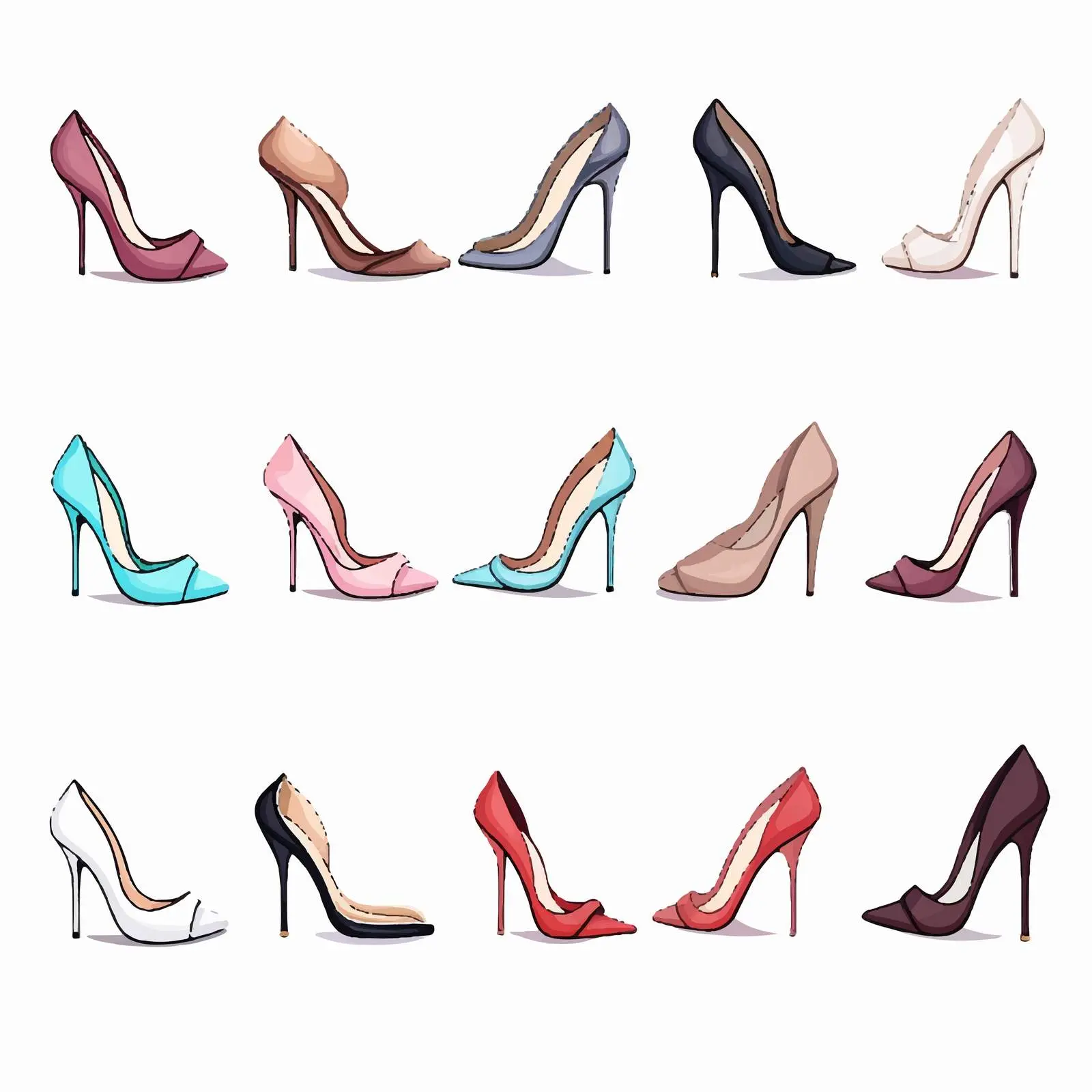 Women’s High Heel Shoes Vector Illustration — free download from Dotvec