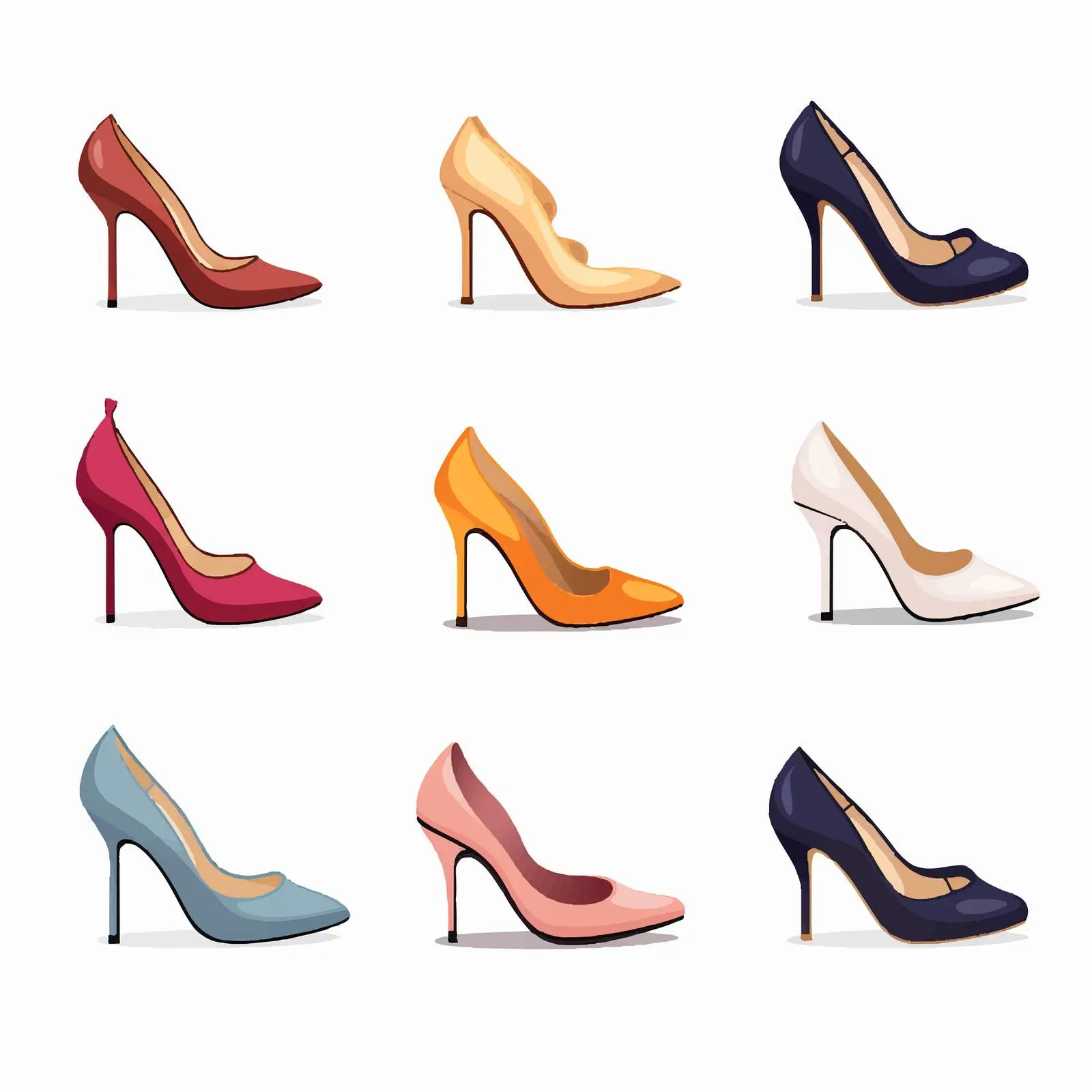 Elegant Women's High Heel Shoes Vector Illustration – free wearable art image from Dotvec