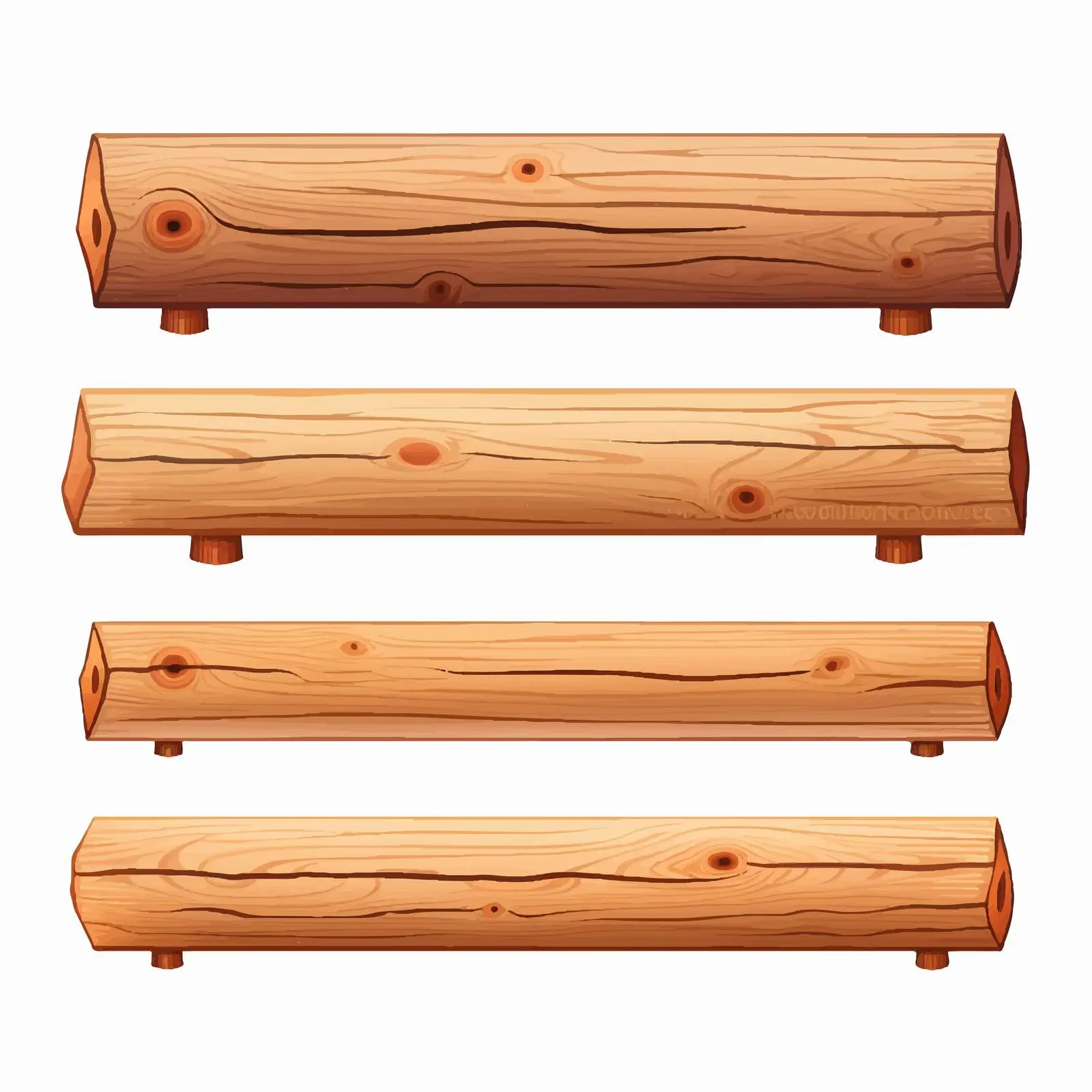 Wood Beam Line Vector Illustration on White Background — free download from Dotvec