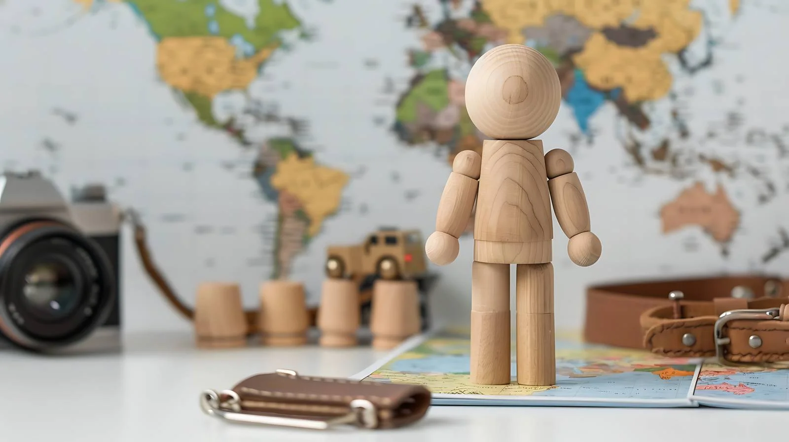 Unique Wooden Doll World Explorer — free download from Dotvec