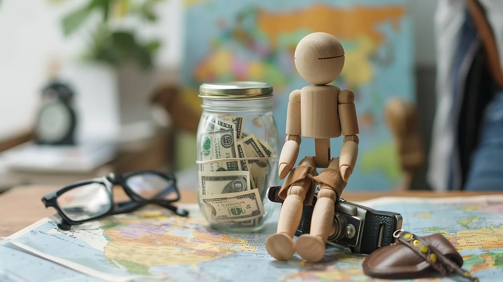 Wooden Doll Saving Money Concept — free download from Dotvec