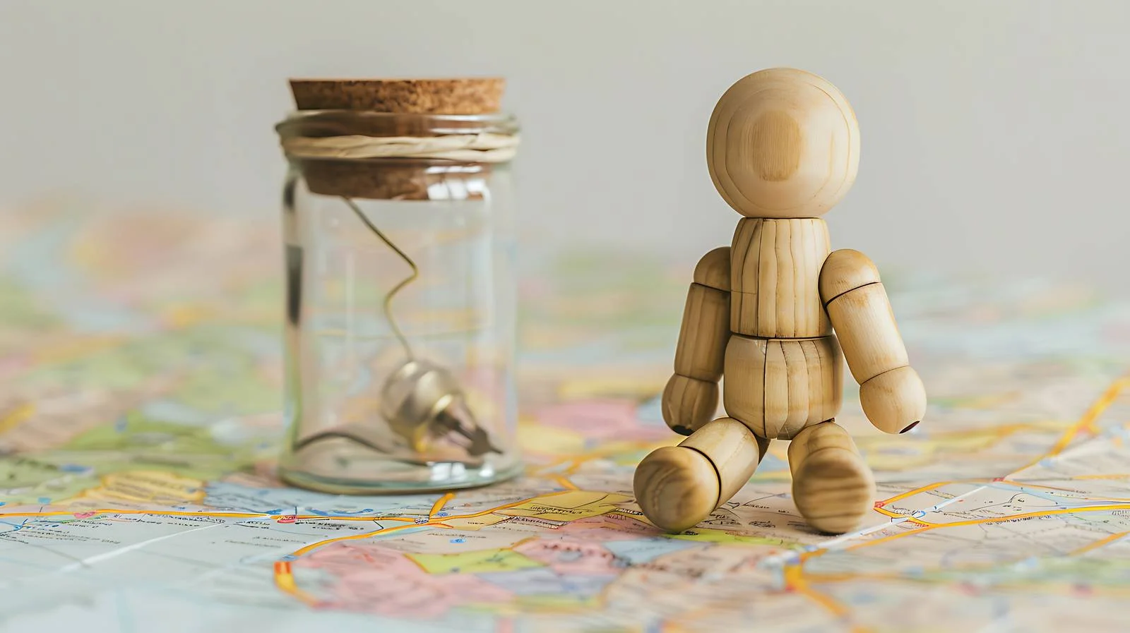 Finance Concept: Wood Human Doll Saving Money — free download from Dotvec