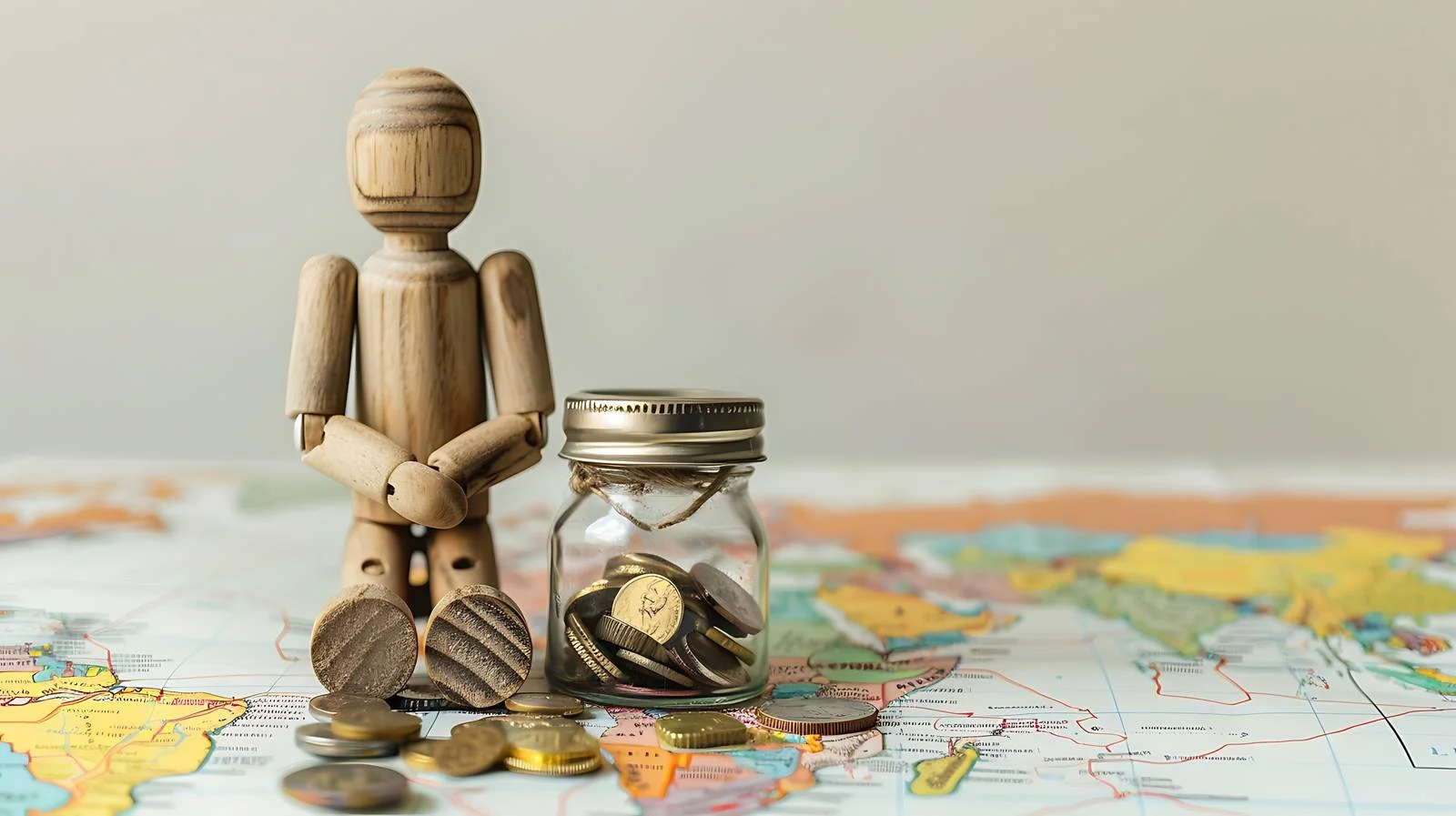 Financial Savings Concept with Wooden Doll — free download from Dotvec