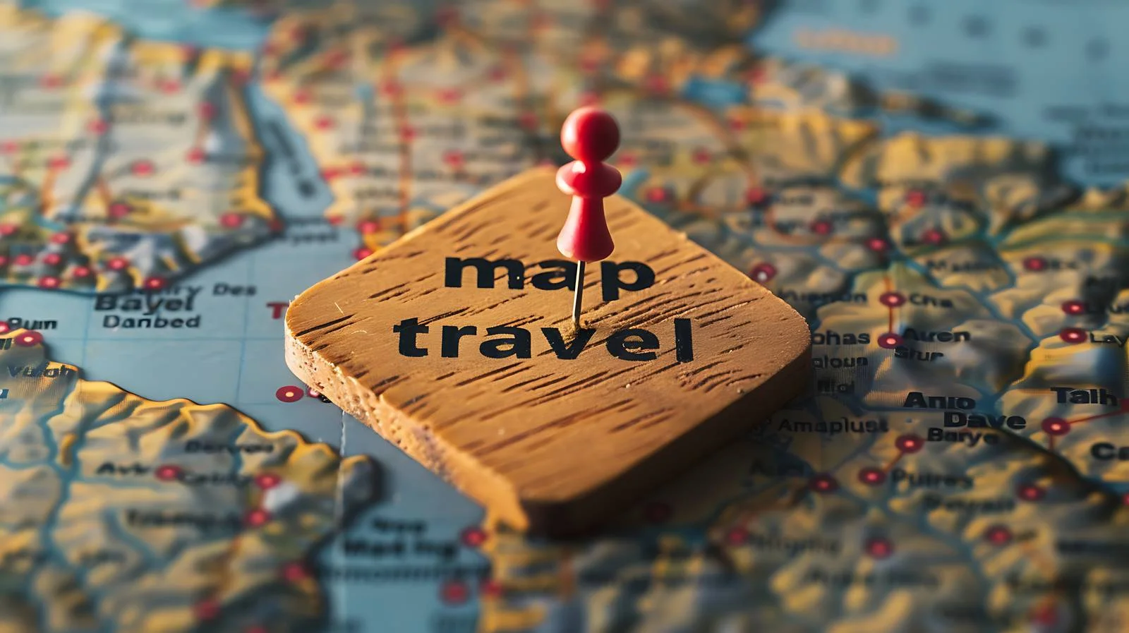 Travel Map Wood Square — free download from Dotvec