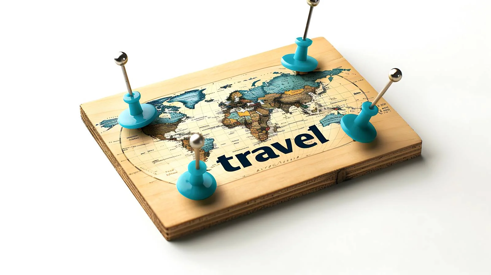 Travel Map on Wood Square — free download from Dotvec