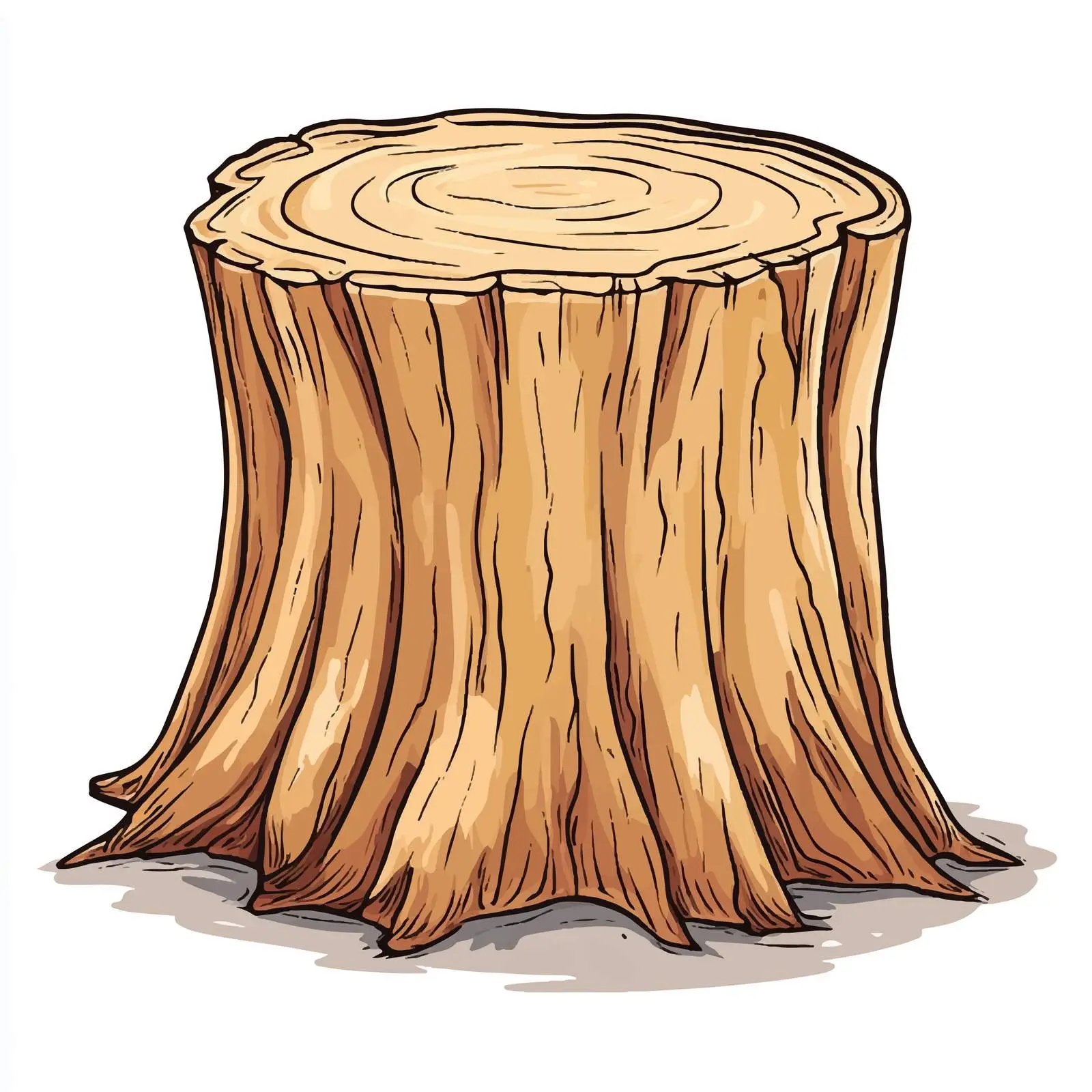 Cartoon Vector of Hand-Drawn Wood Stump — free download from Dotvec