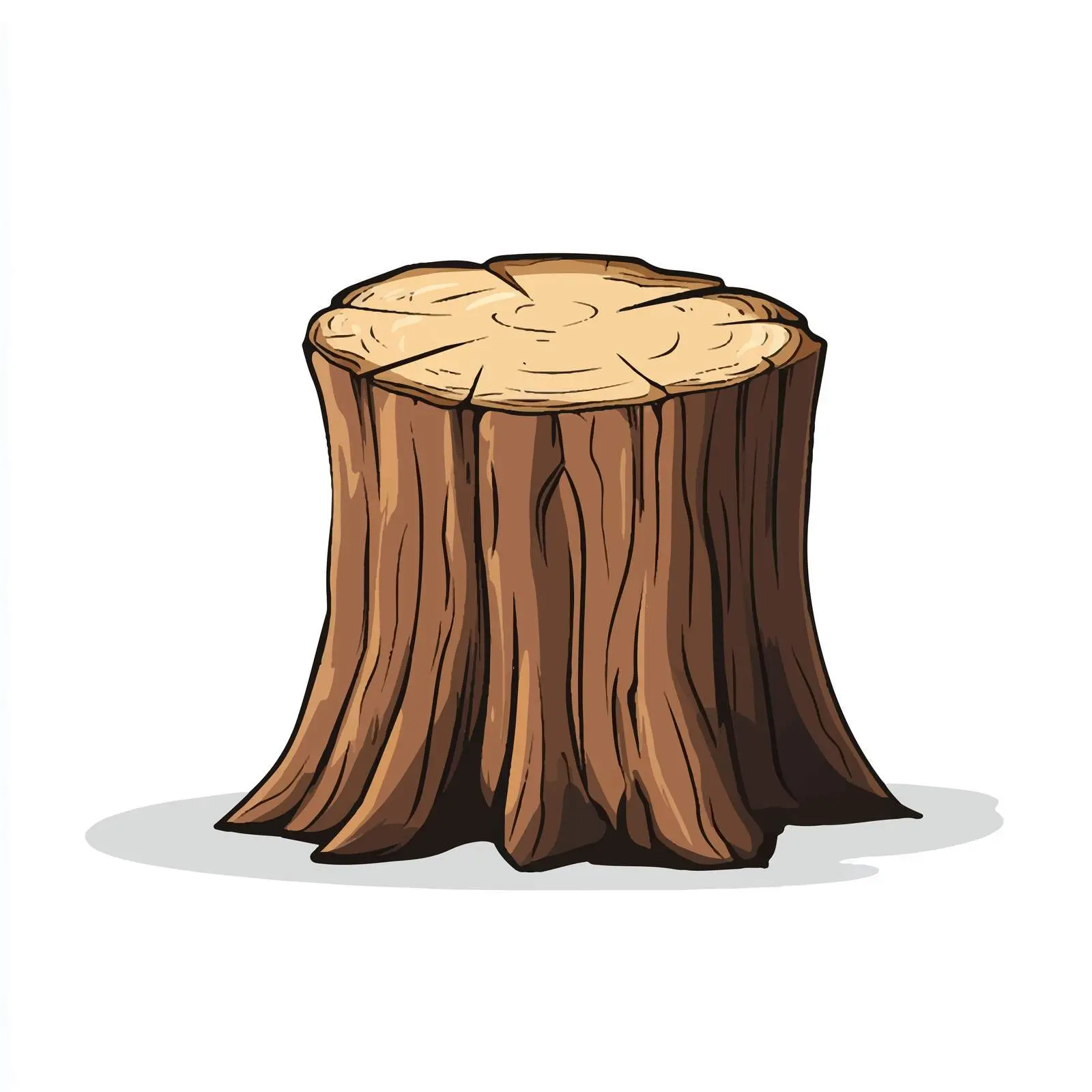 Hand-Drawn Cartoon Wood Stump Illustration Vector — free download from Dotvec