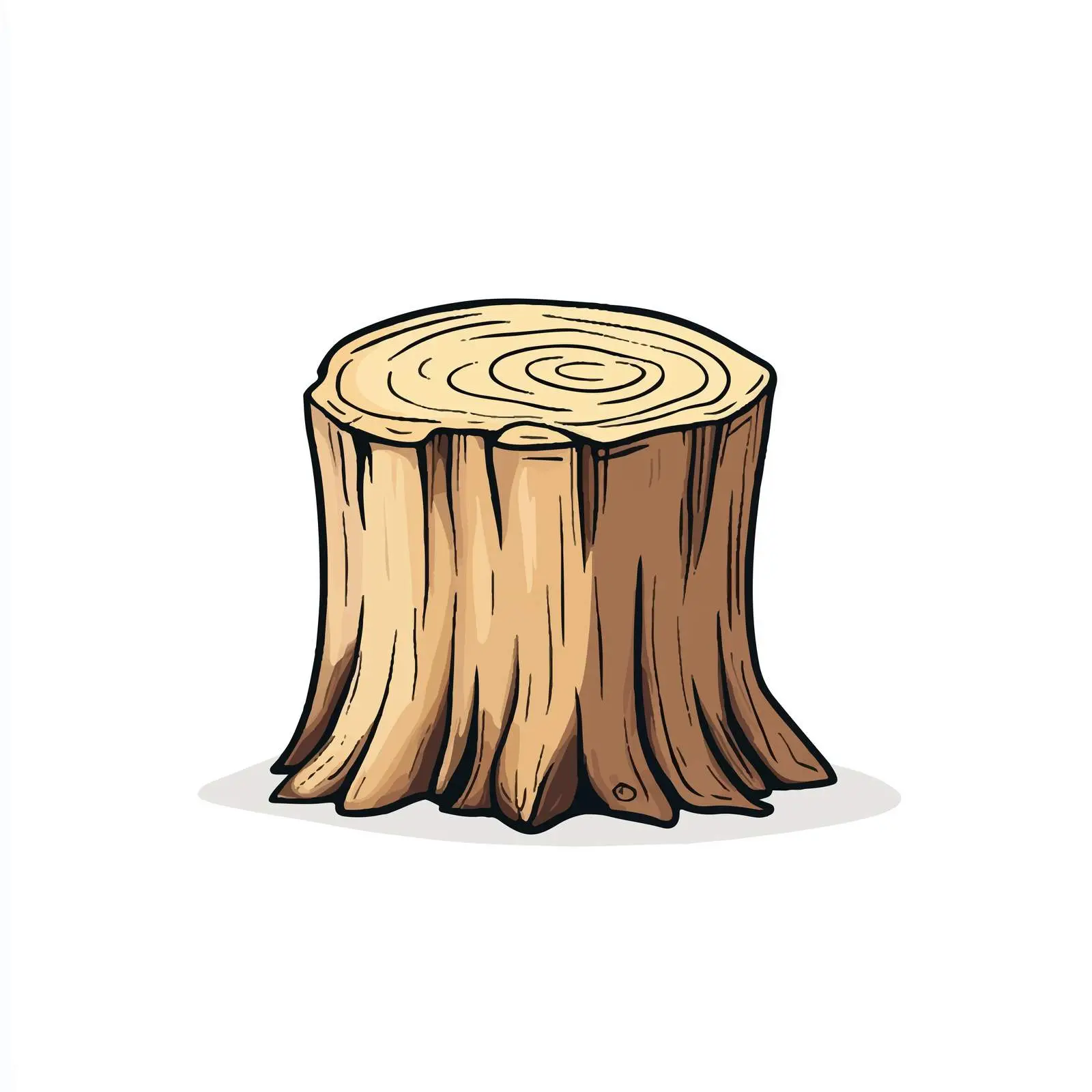 Hand-Drawn Cartoon Wood Stump Vector Illustration — free download from Dotvec