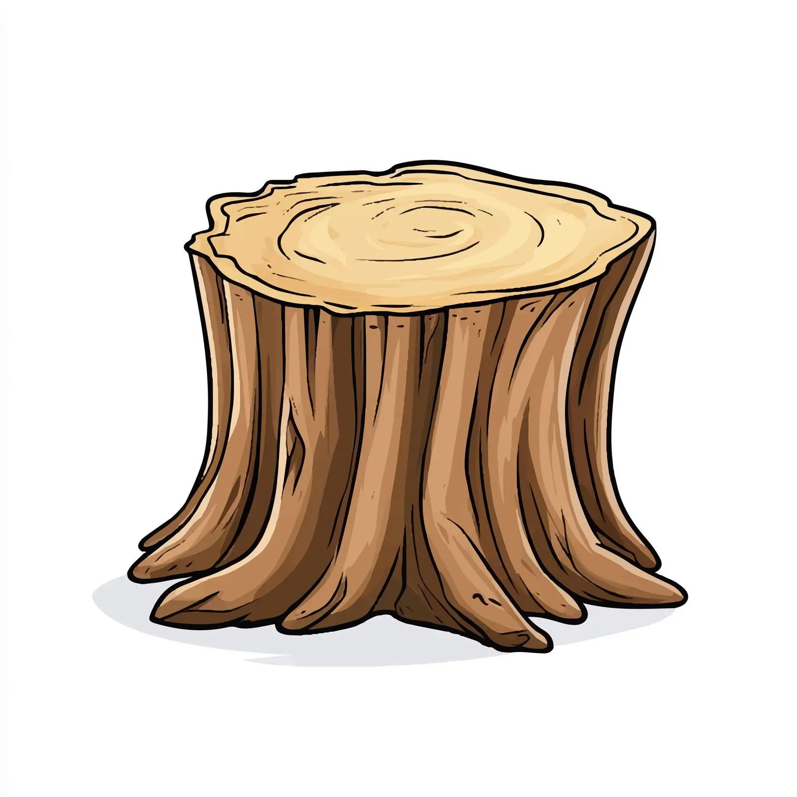 Hand-Drawn Cartoon Wood Stump Vector Illustration — free download from Dotvec