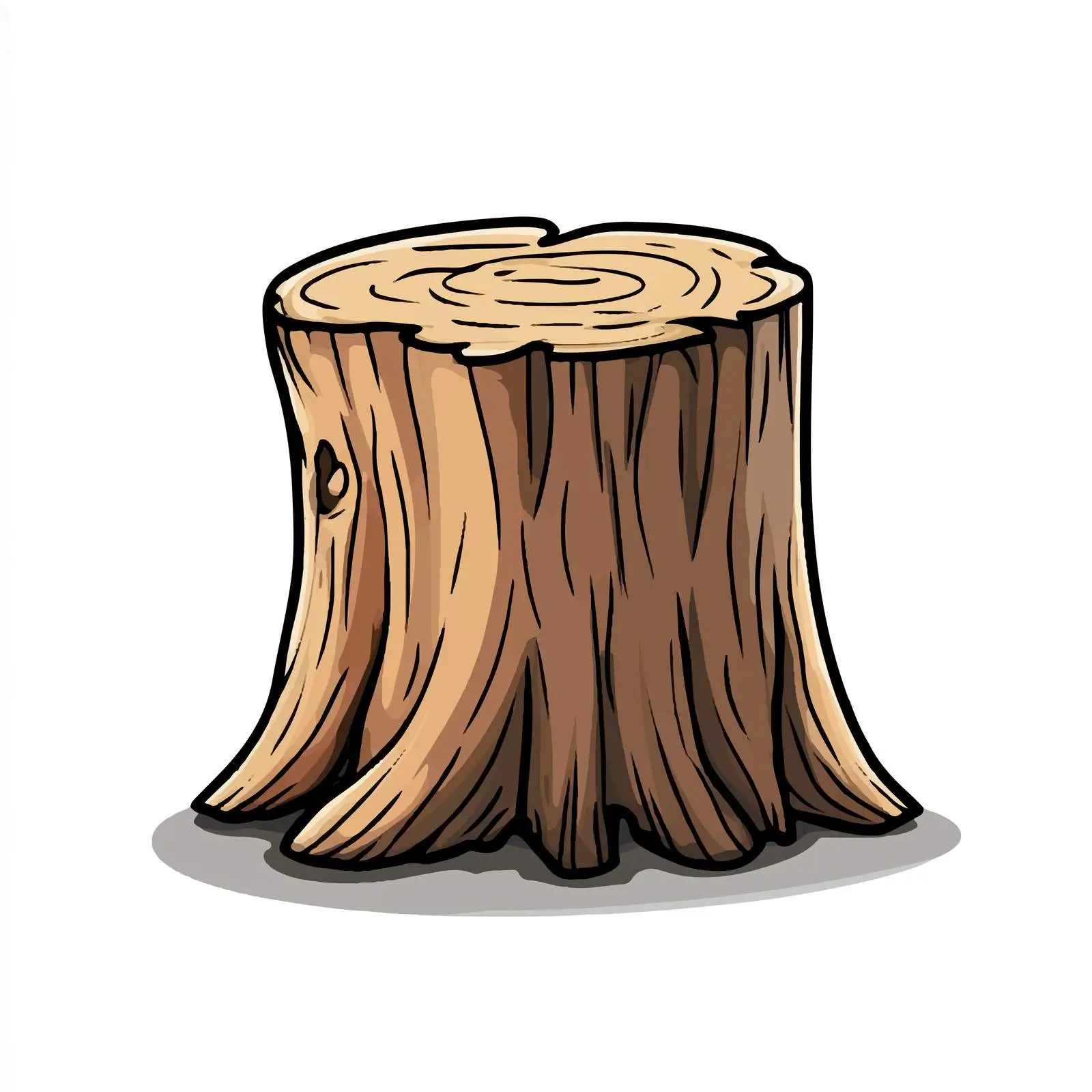 Hand Drawn Cartoon Wood Stump Illustration — free download from Dotvec