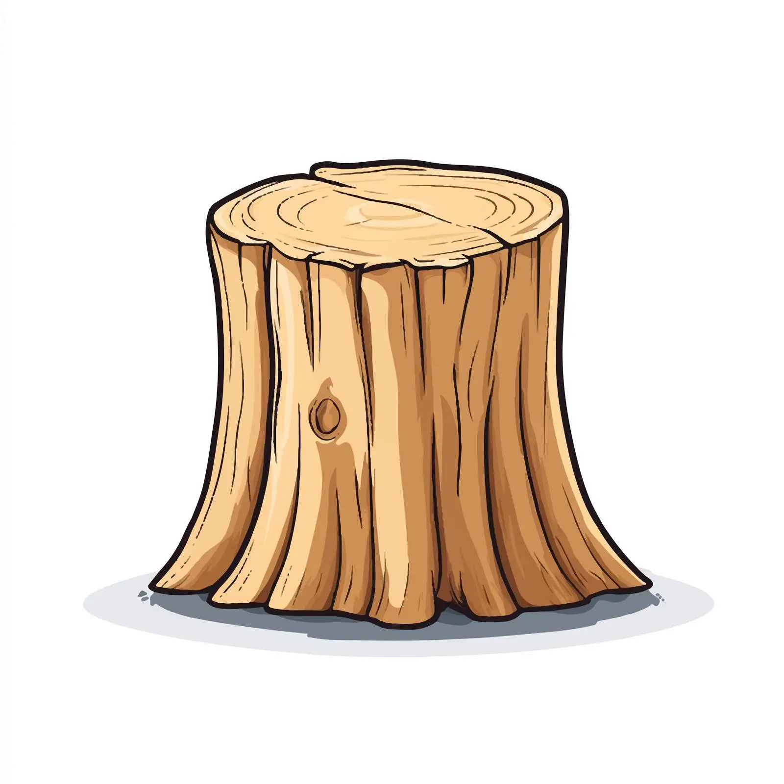 Hand Drawn Cartoon Wood Stump Vector Illustration — free download from Dotvec