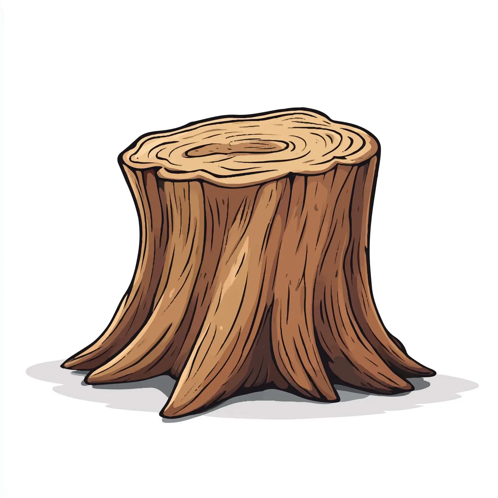 Cartoon Wood Stump Vector Illustration — free download from Dotvec