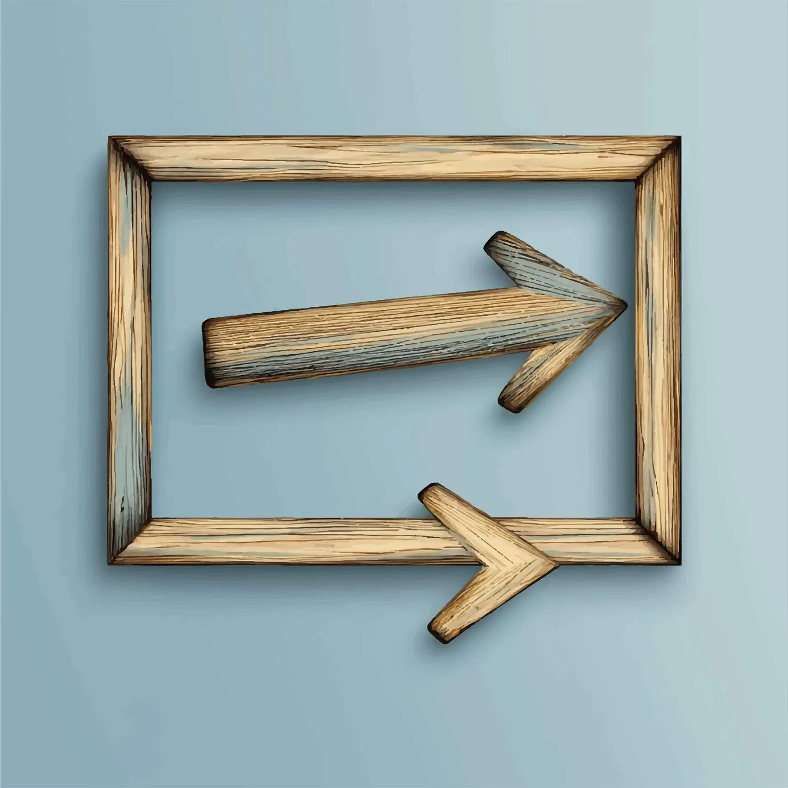 Flat Vector Illustration of Wooden Arrows on Road — free download from Dotvec