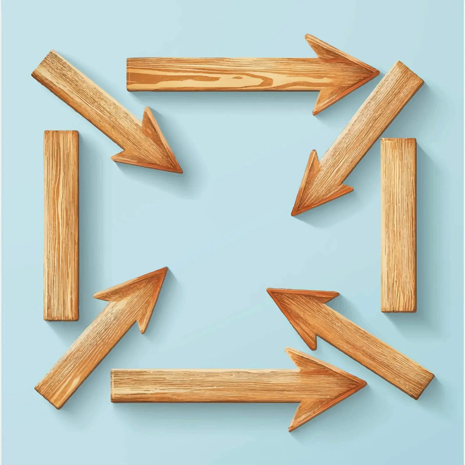 Flat Vector Illustration of Wooden Arrows on Road — free download from Dotvec