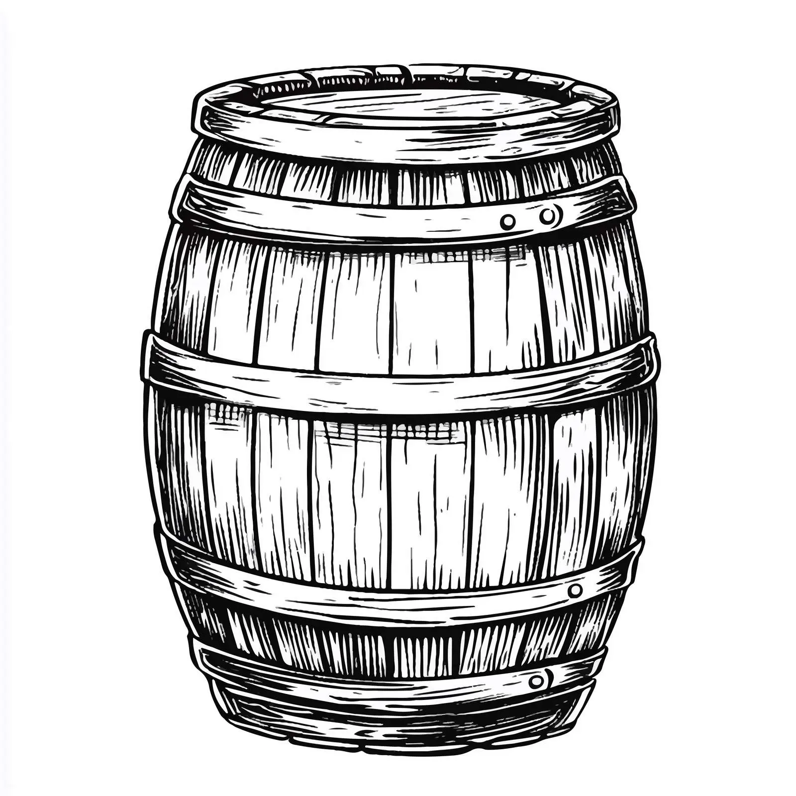 Black and White Wooden Barrel Illustration Vector — free download from Dotvec