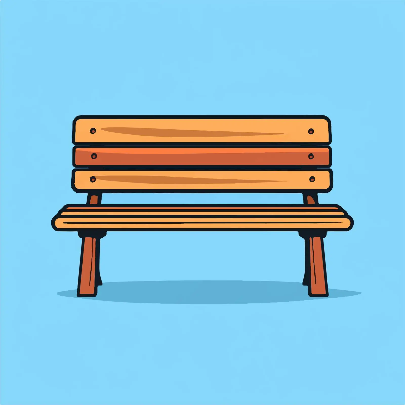 Outline Style Wooden Bench Vector Illustration — free download from Dotvec
