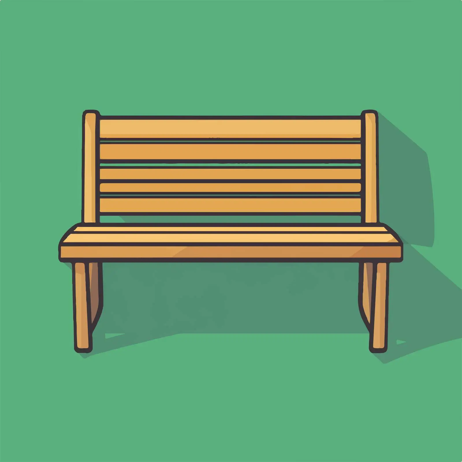 Outline Style Wooden Bench Vector Illustration — free download from Dotvec