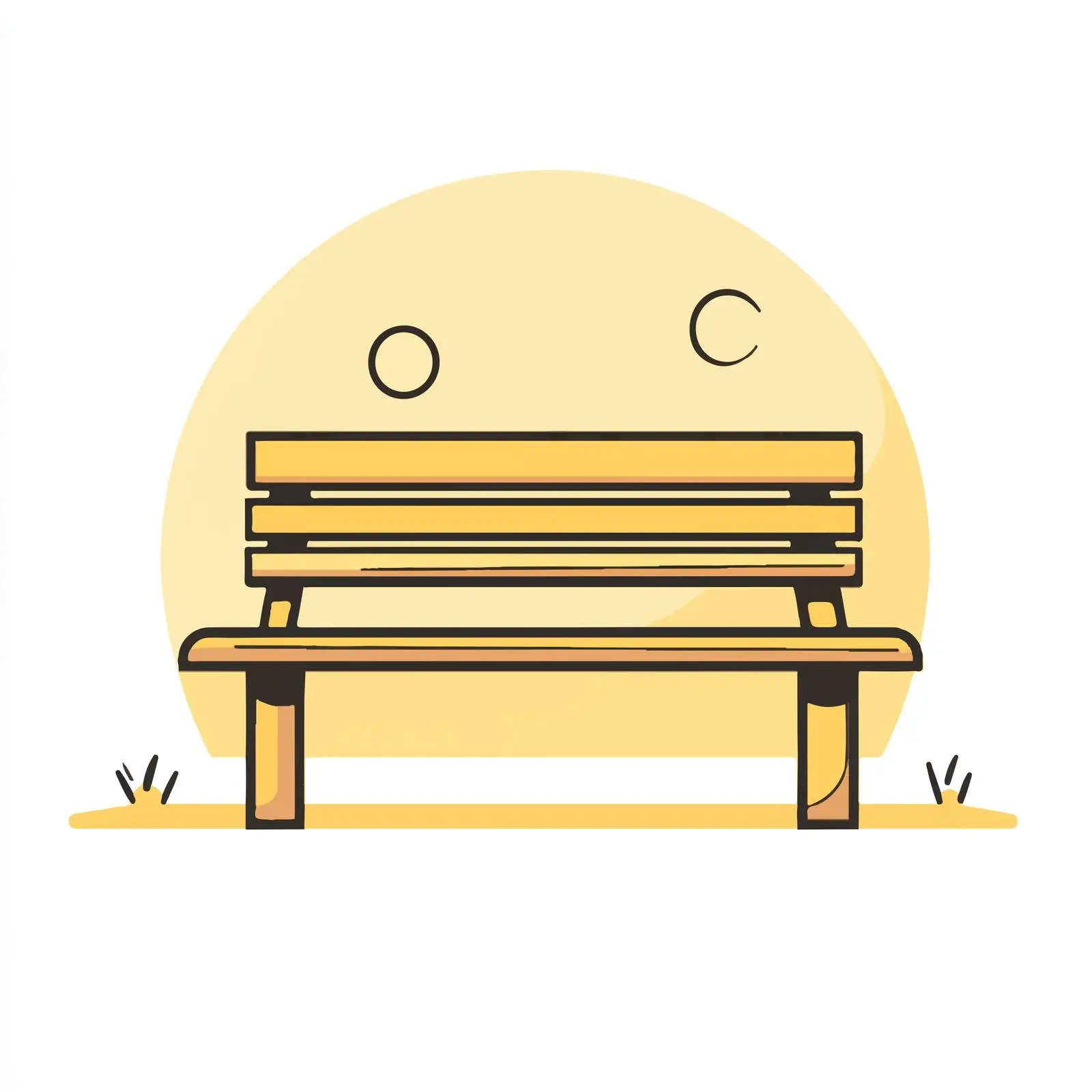 Outline Style Wooden Bench Vector Illustration — free download from Dotvec