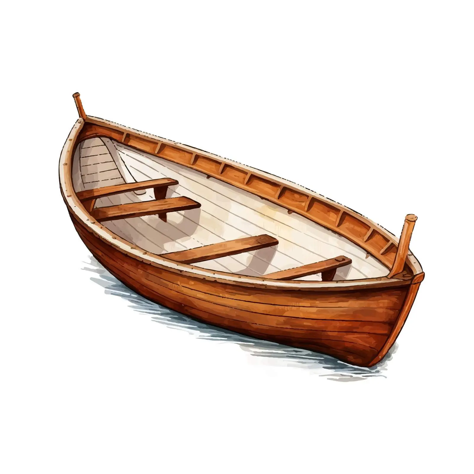 Wooden Boat Sketch Vector Illustration – free nautical art image from Dotvec