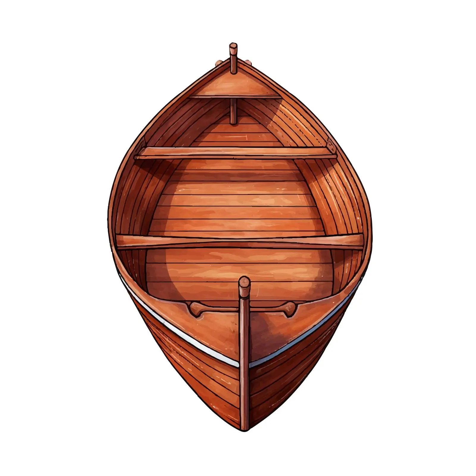 Wooden Boat Vector Sketch Illustration – free nautical art image from Dotvec