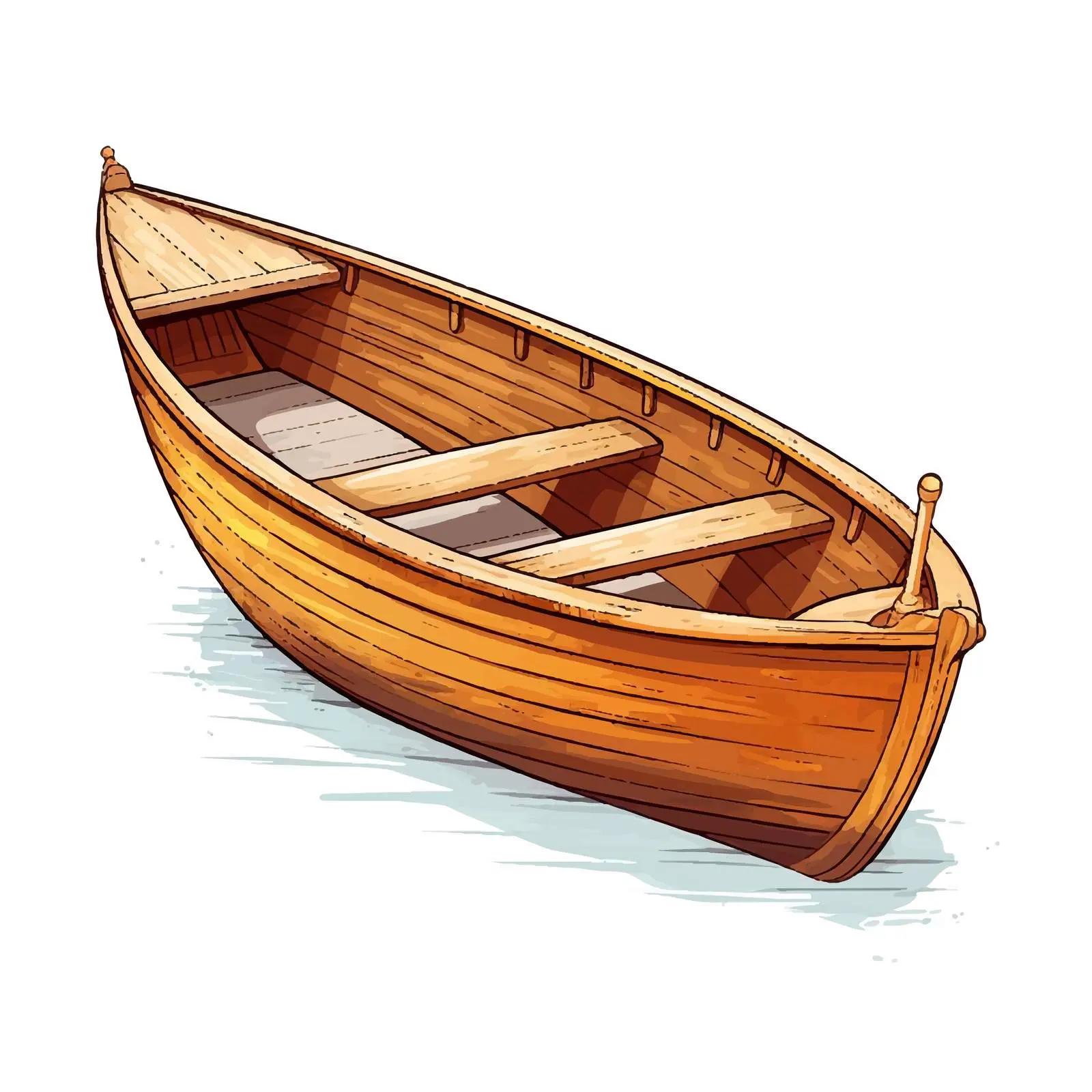 Wooden Boat Sketch Vector Illustration — free download from Dotvec