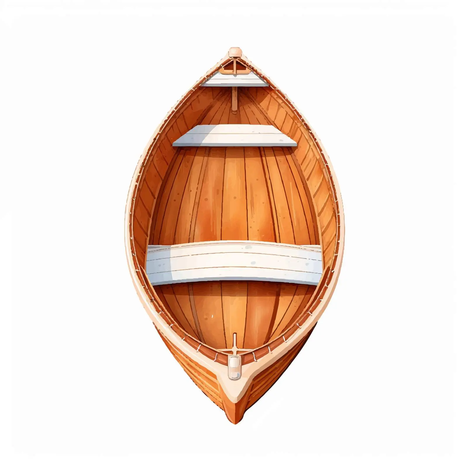 Wooden Boat Vector Illustration on White Background – free transportation vector image from Dotvec