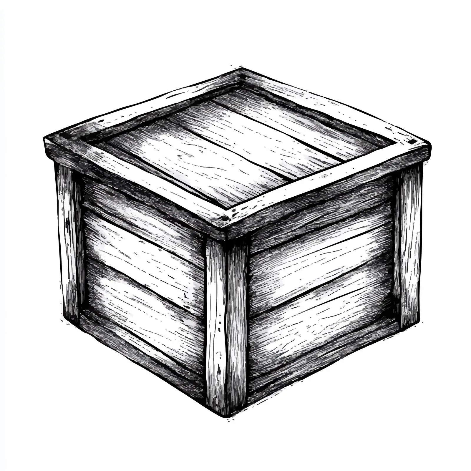 Black and White Wooden Box Vector Illustration — free download from Dotvec