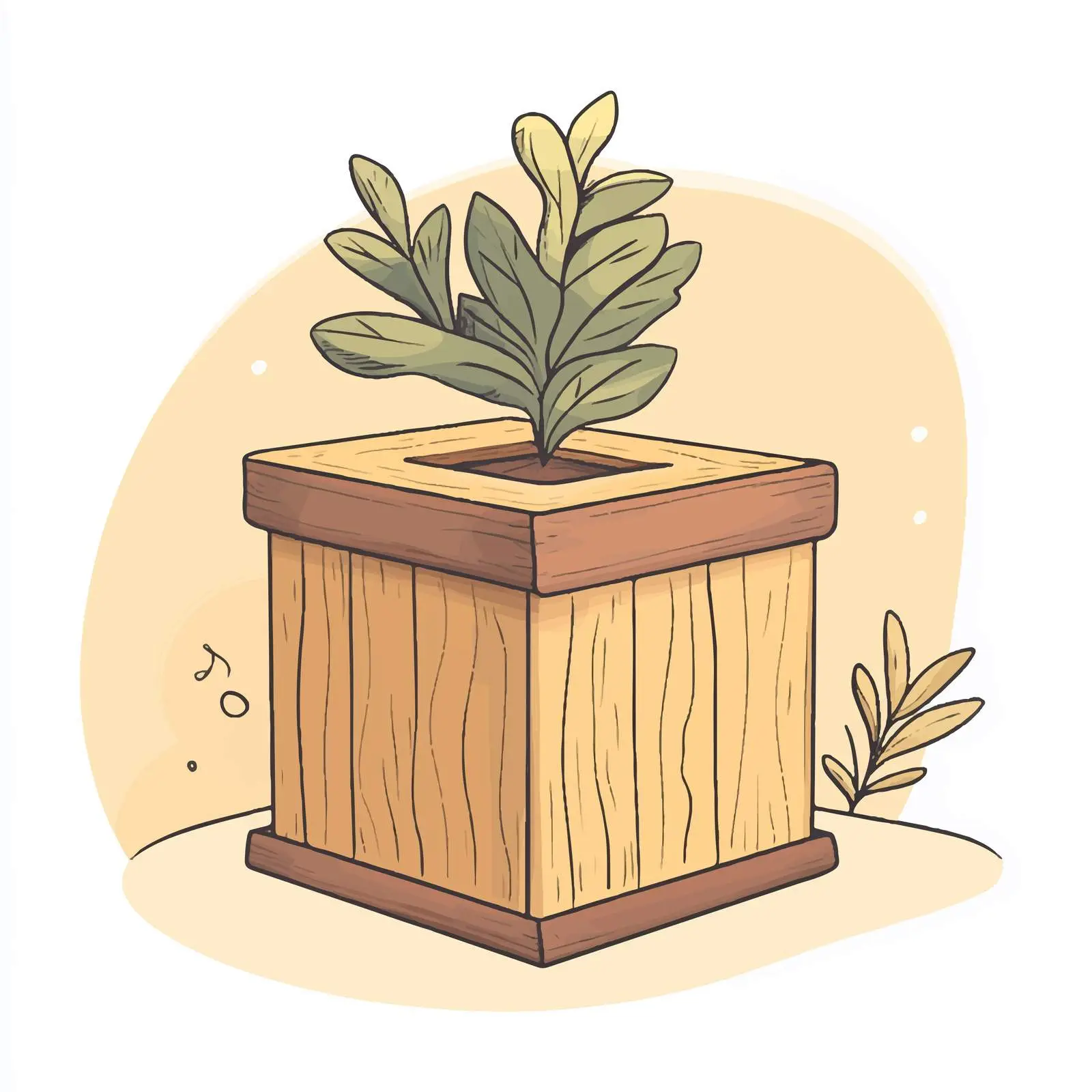 Hand Drawn Wooden Box Vector Illustration — free download from Dotvec