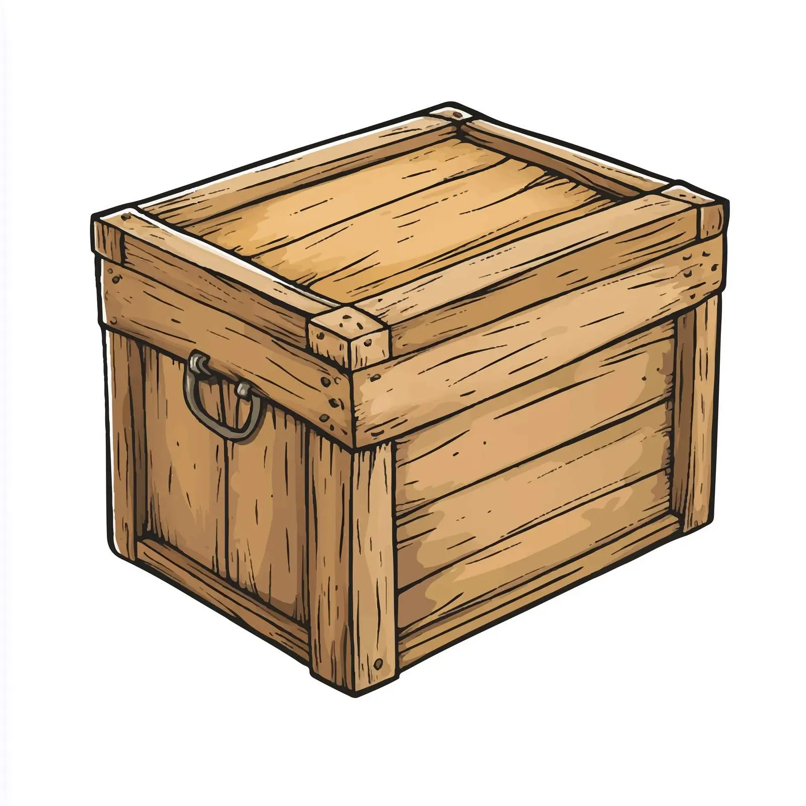 Hand-Drawn Cartoon Wooden Box Vector Illustration — free download from Dotvec