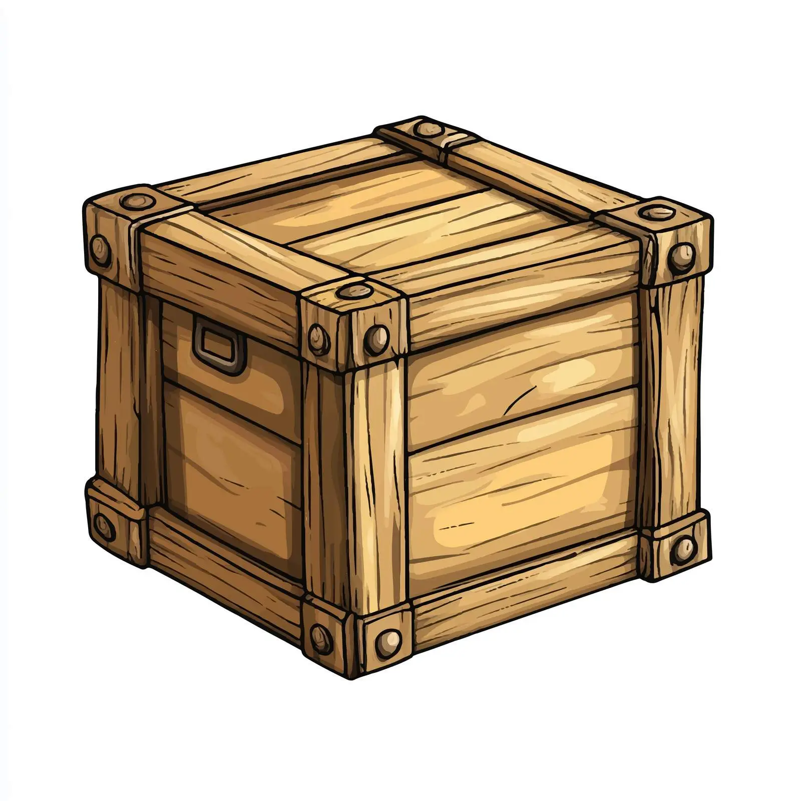 Hand-Drawn Wooden Box Cartoon Illustration — free download from Dotvec