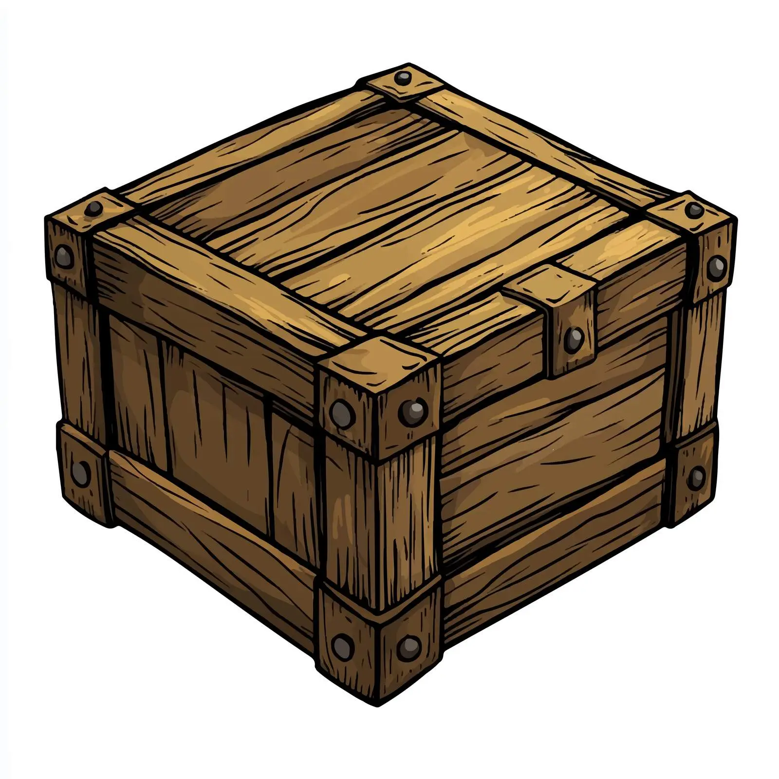 Hand-Drawn Cartoon Wooden Box Vector Illustration — free download from Dotvec