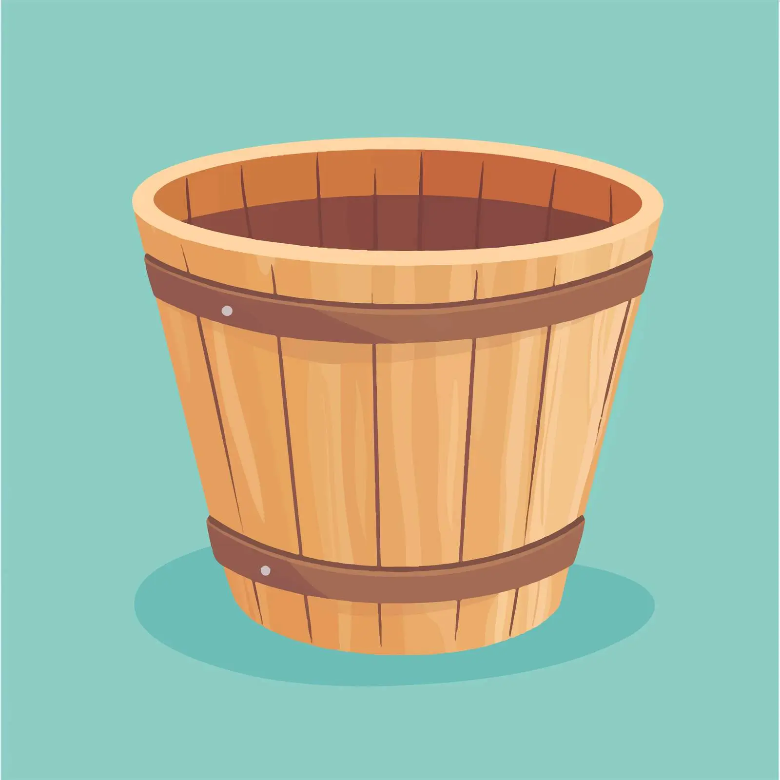 Flat Vector Illustration of Wooden Bucket — free download from Dotvec