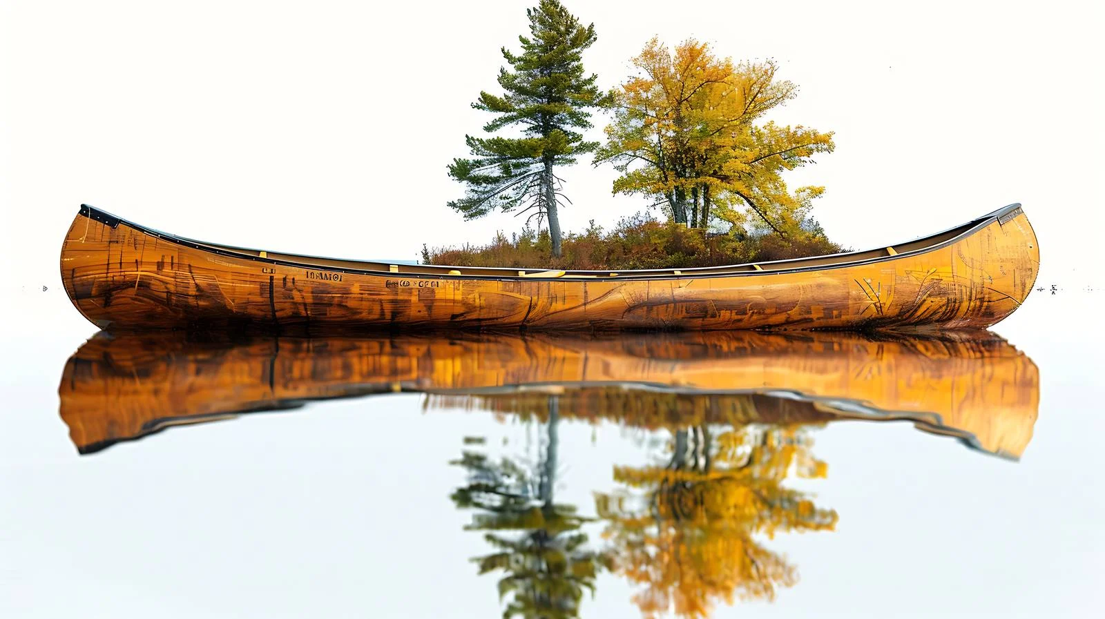 Tranquil Wooden Canoe on Boundary Waters Lake — free download from Dotvec