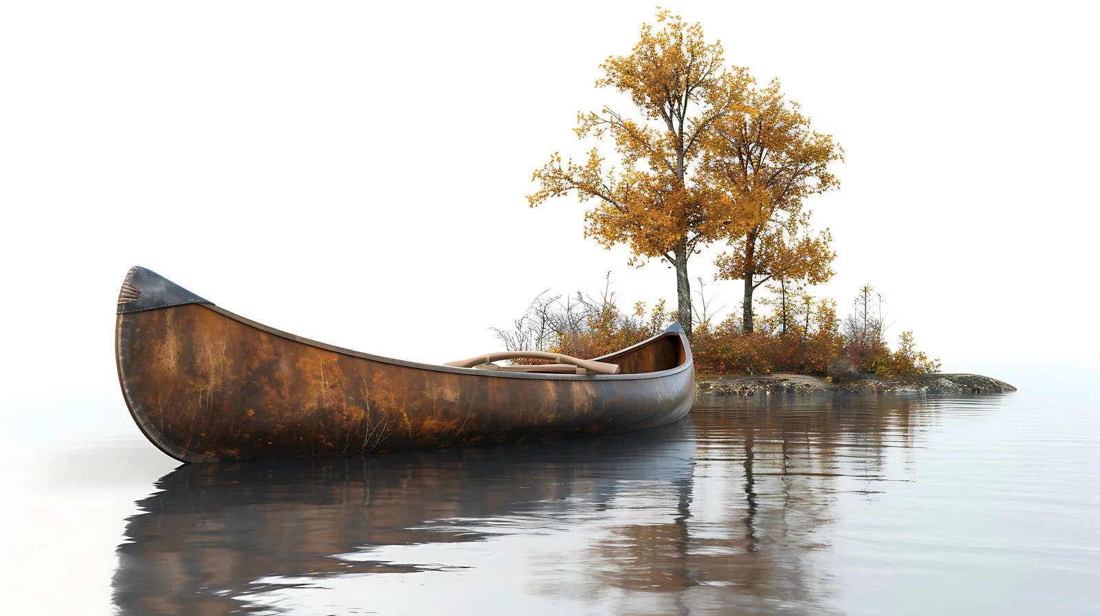 Peaceful Wooden Canoe on Azure Boundary Waters — free download from Dotvec