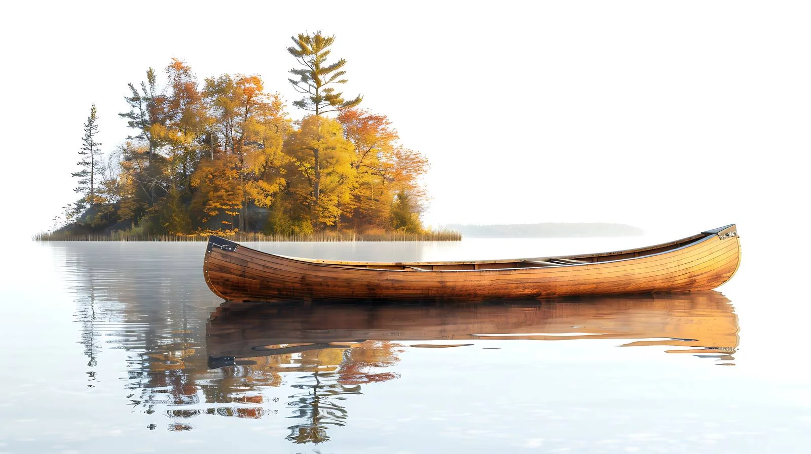Serene Wooden Canoe on Boundary Lake — free download from Dotvec