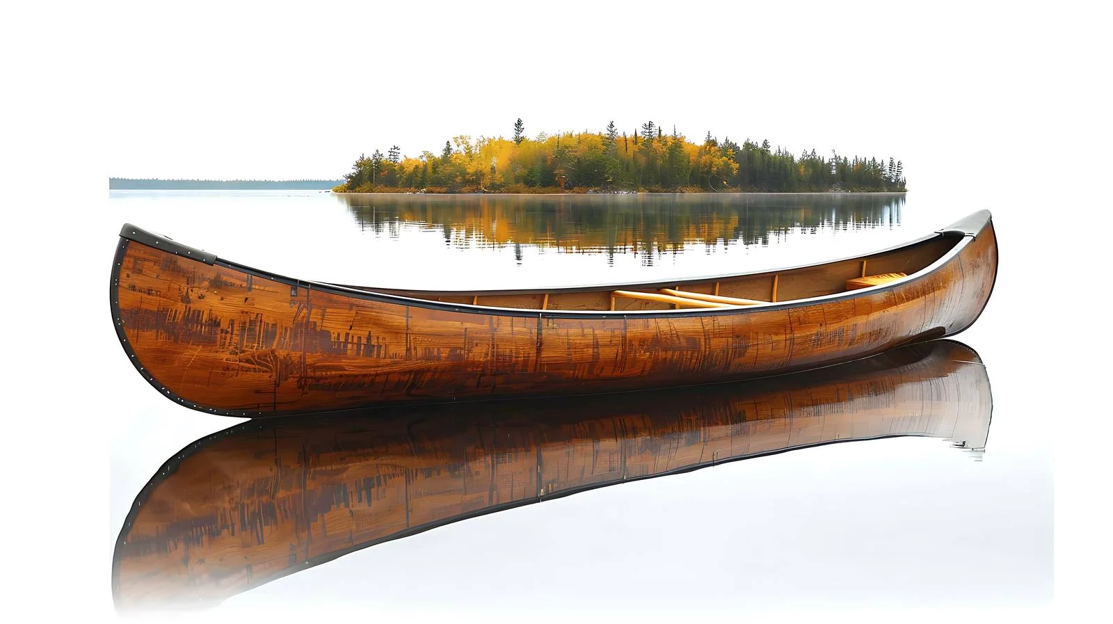 Serene Wooden Canoe on Boundary Waters — free download from Dotvec