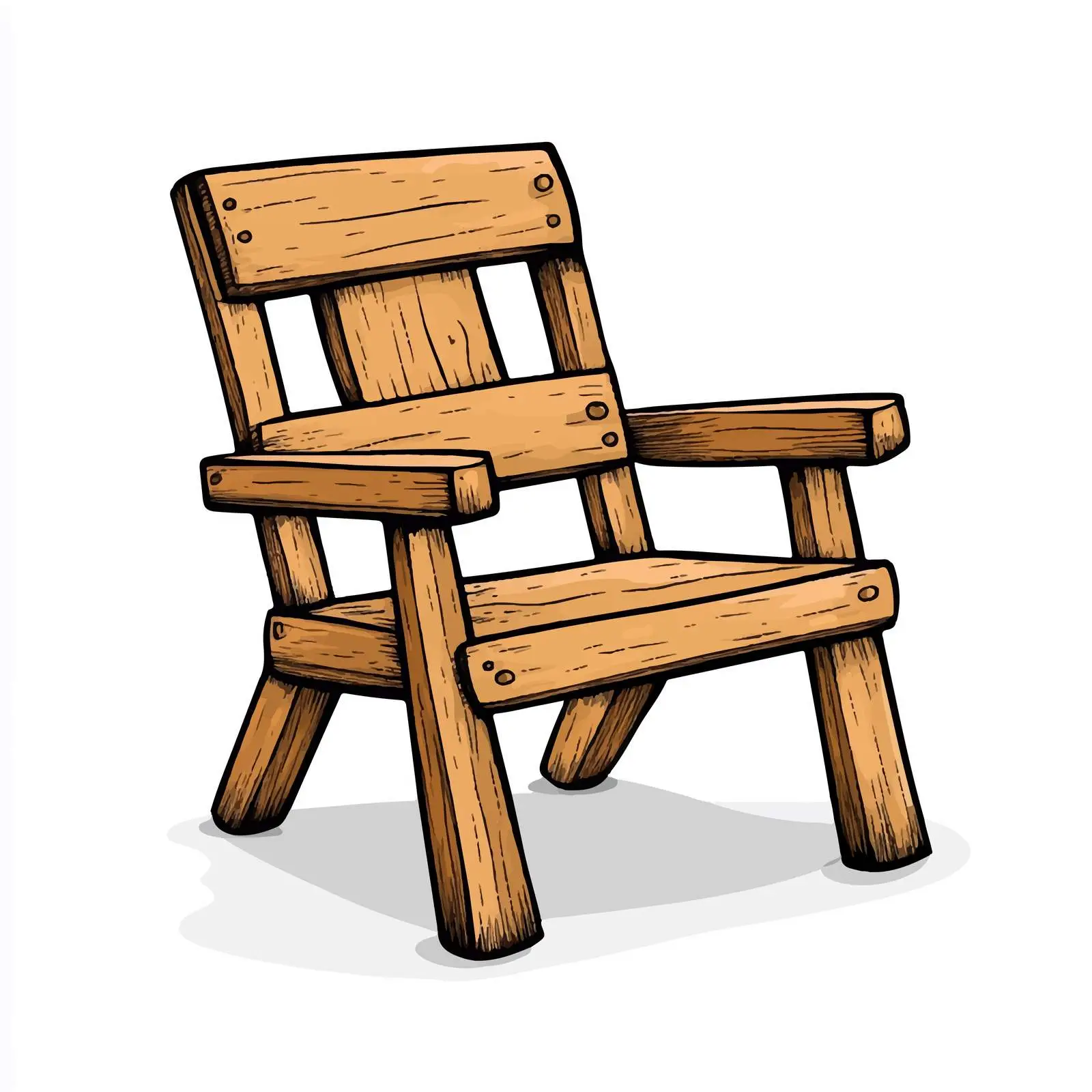 Hand-Drawn Cartoon Wooden Chair Vector Illustration — free download from Dotvec