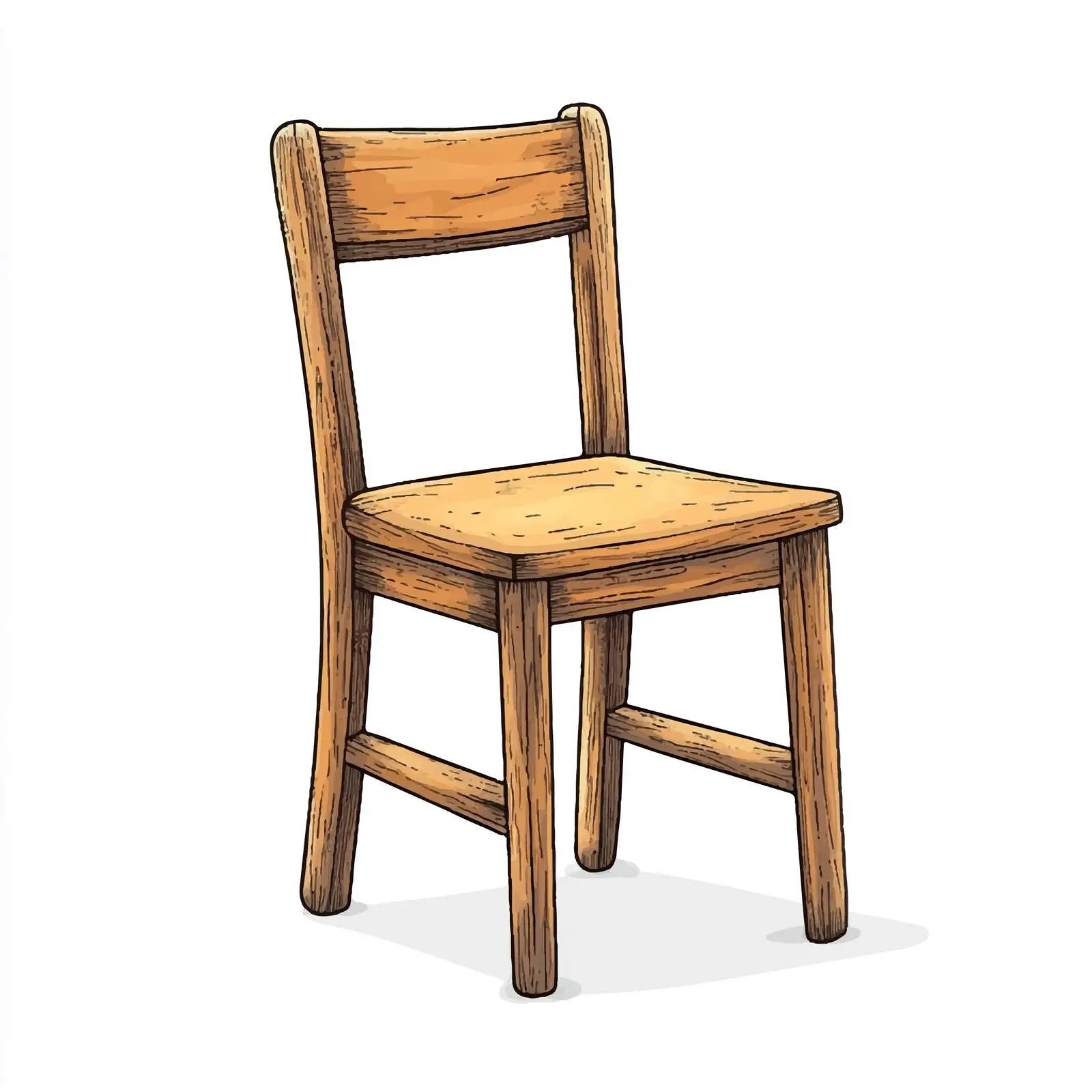 Hand Drawn Wooden Chair Cartoon Vector Illustration — free download from Dotvec