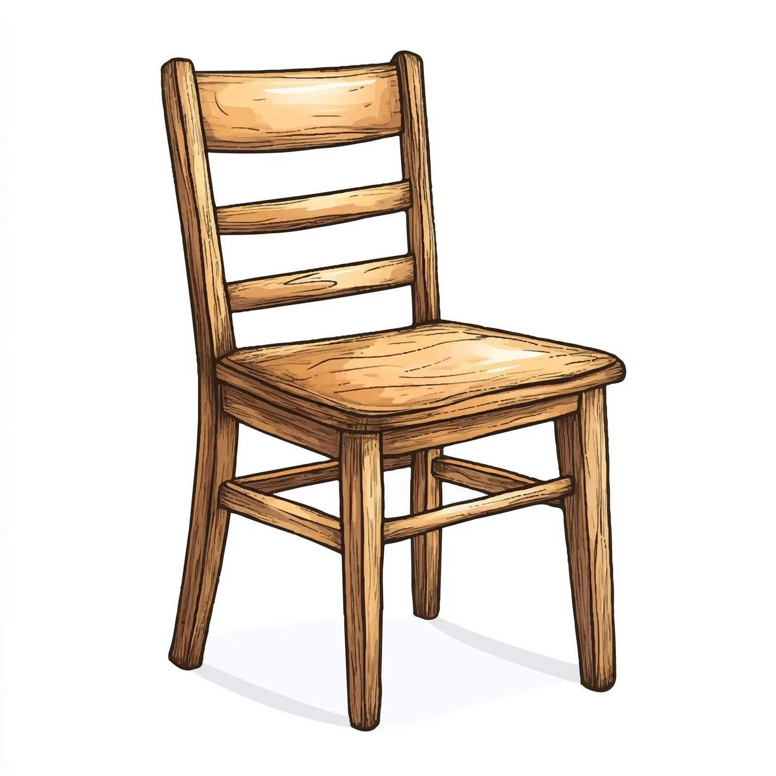 Hand Drawn Cartoon Wooden Chair Vector Illustration – free stylized chair image from Dotvec
