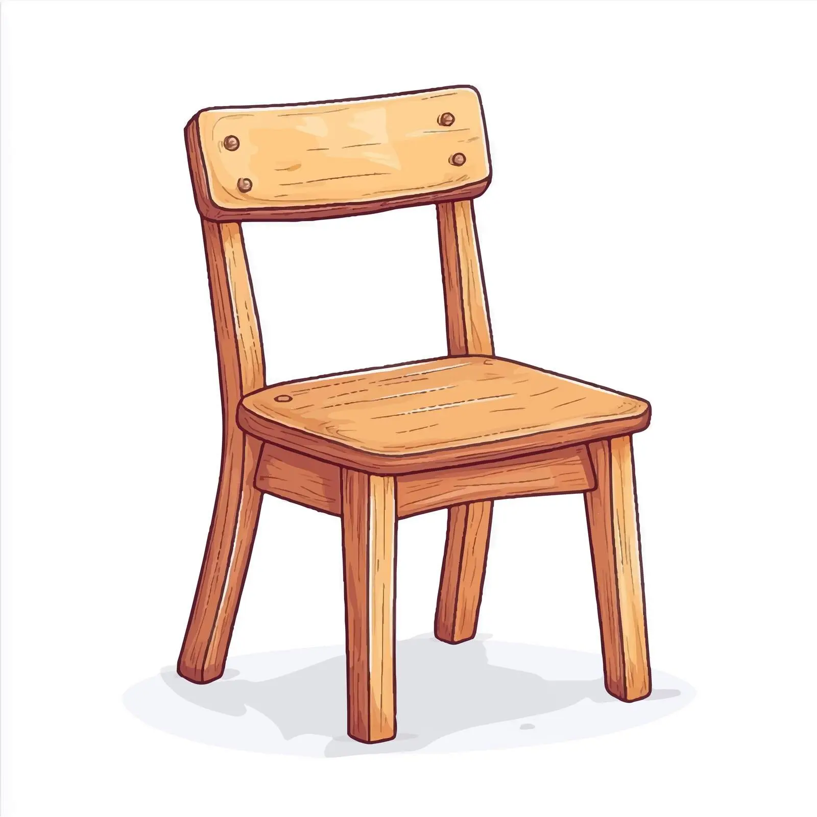 Hand-Drawn Cartoon Wooden Chair Vector Design — free download from Dotvec