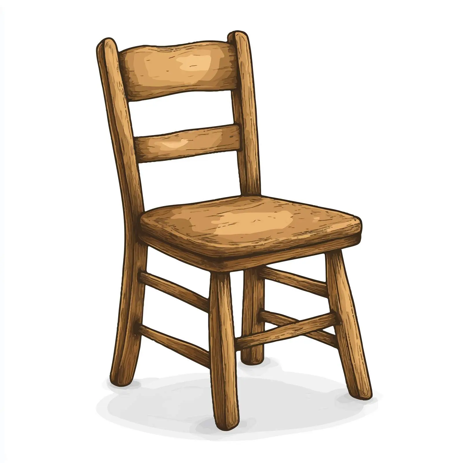 Hand-Drawn Cartoon Wooden Chair Vector — free download from Dotvec