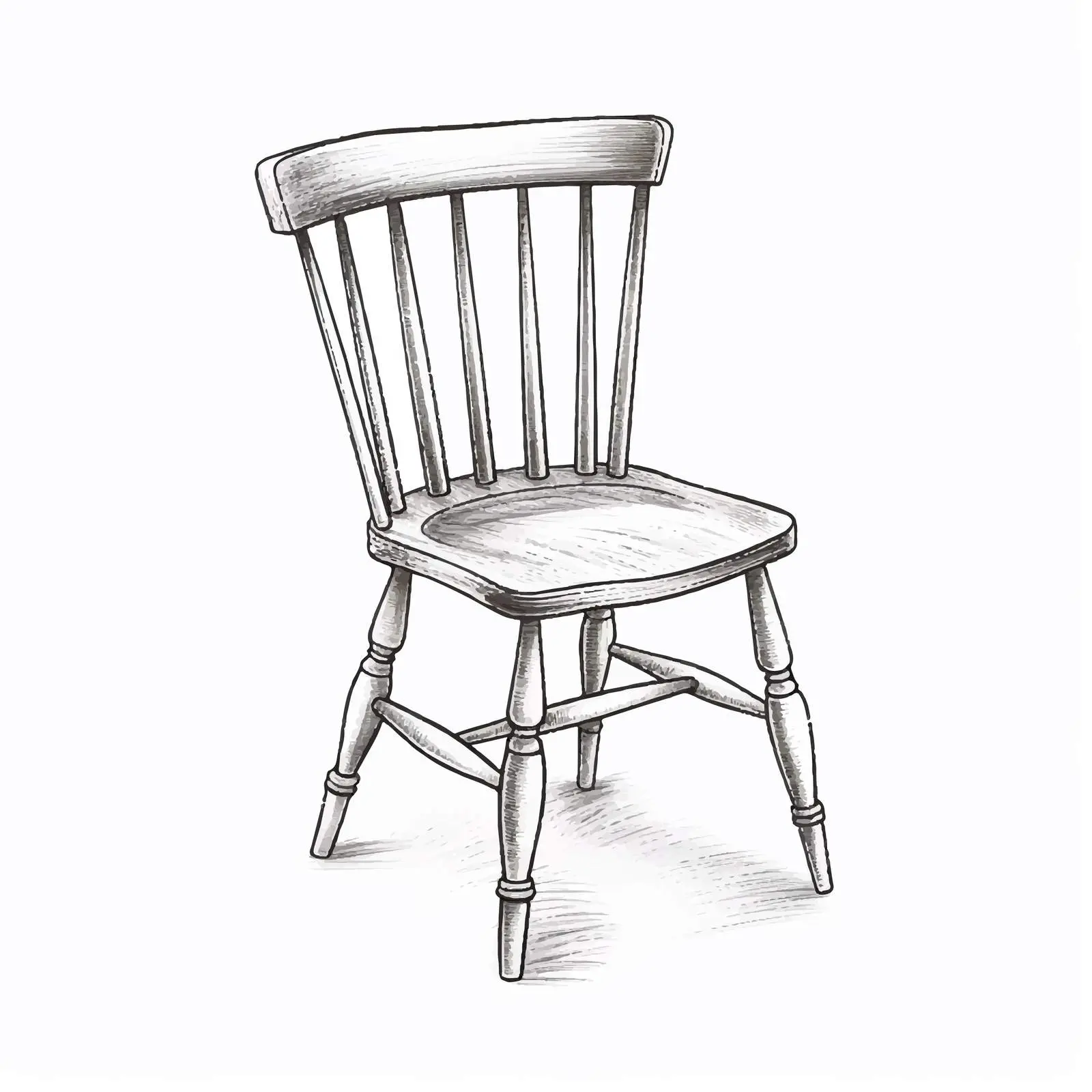 Wooden Chair Sketch Vector Illustration — free download from Dotvec