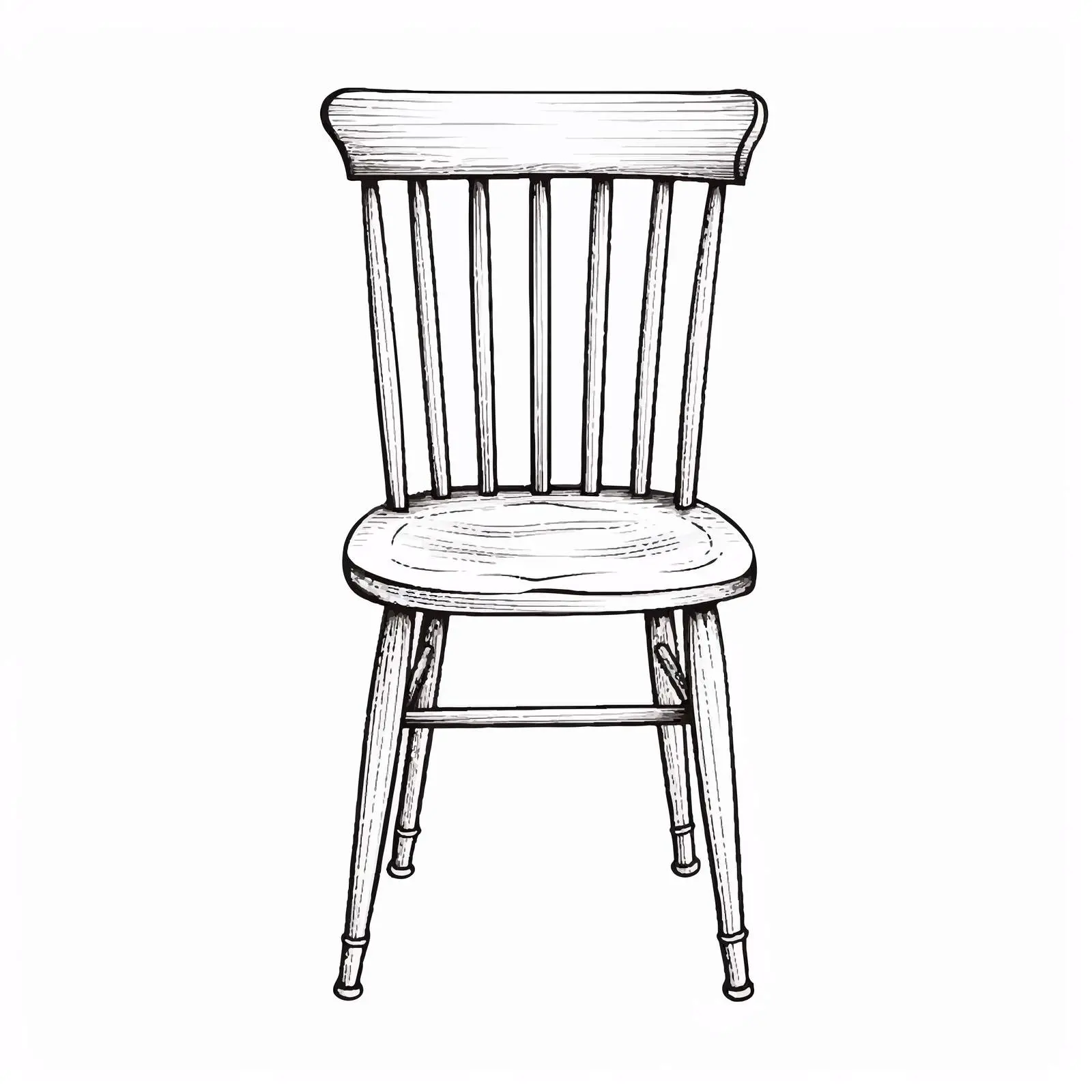 Wooden Chair Vector Sketch Illustration – free stylized chair image from Dotvec