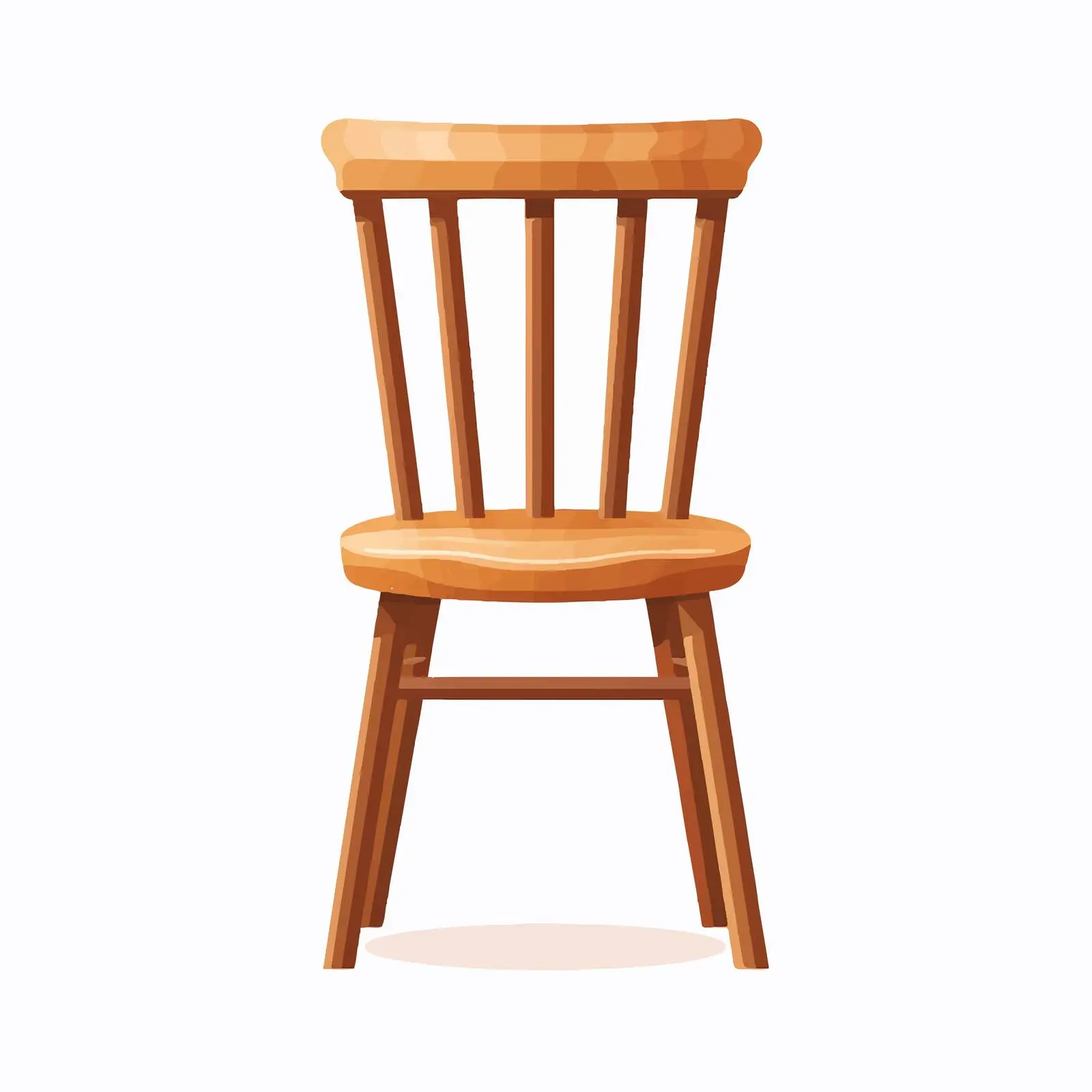Wooden Chair Vector Illustration on White Background – free stylized chair image from Dotvec